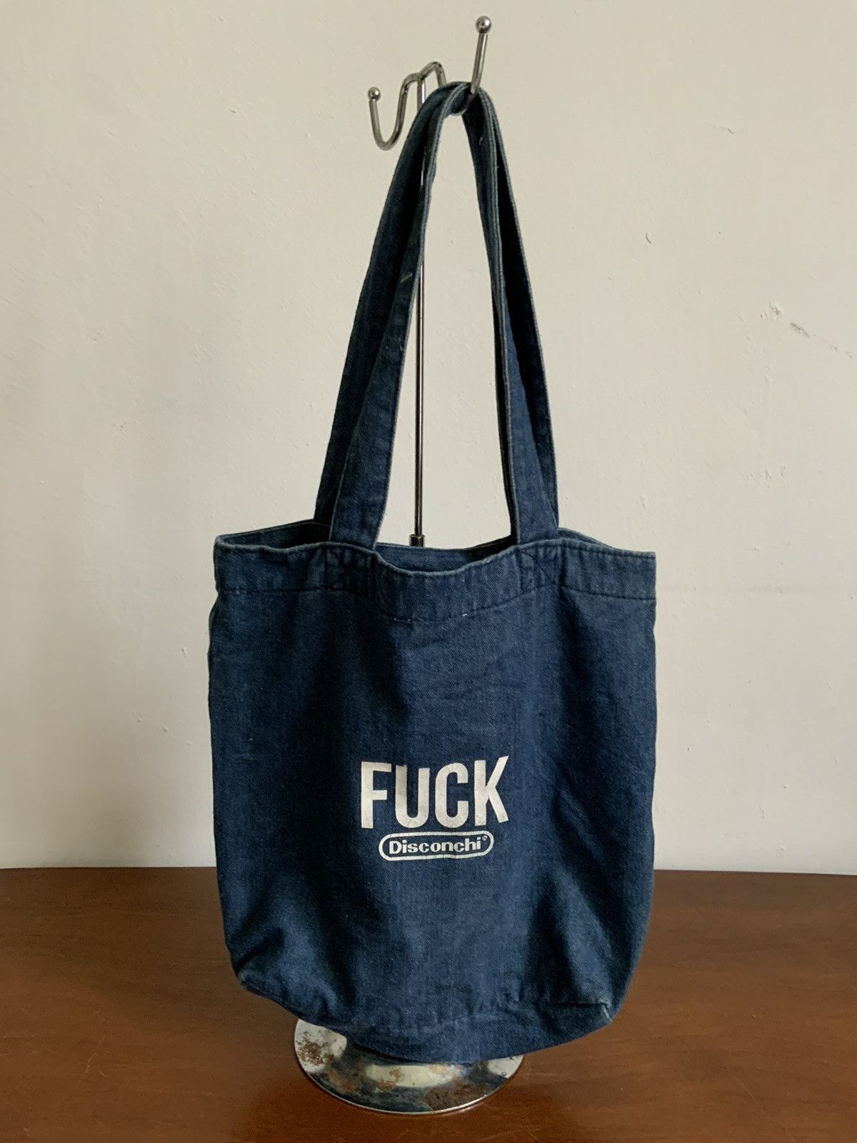 Japanese Brand Fuck You Disconchi Indigo Denim Tote Bag Size ONE SIZE - 2 Thumbnail