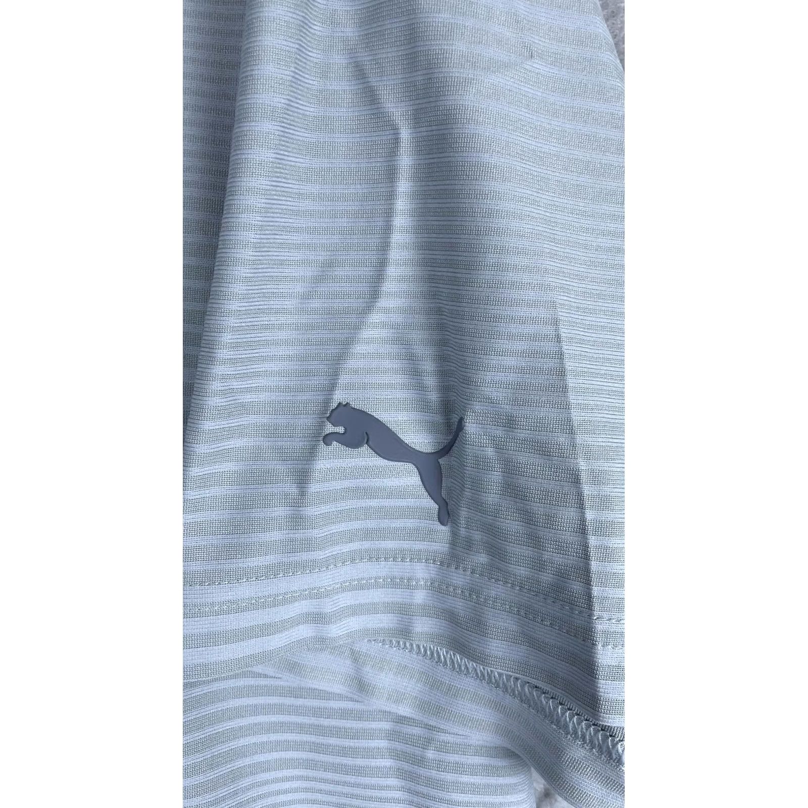 Puma PUMA Polo Shirt Mens XL Gray Stripe dryCELL Golf Performance Fit Phillips 66 Size US XL / EU 56 / 4 - 2 Thumbnail