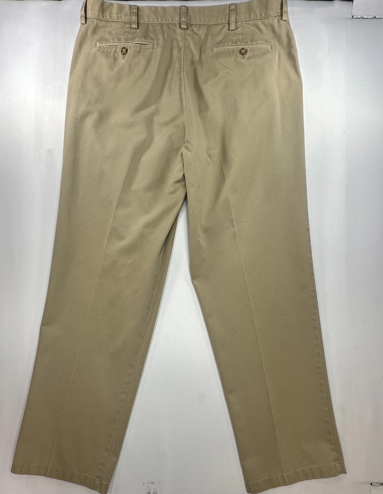 L.L. Bean LL Bean Cotton Pleated Straight Leg Chinos Brown Mens 38/34 Size US 38 / EU 54 - 2 Thumbnail