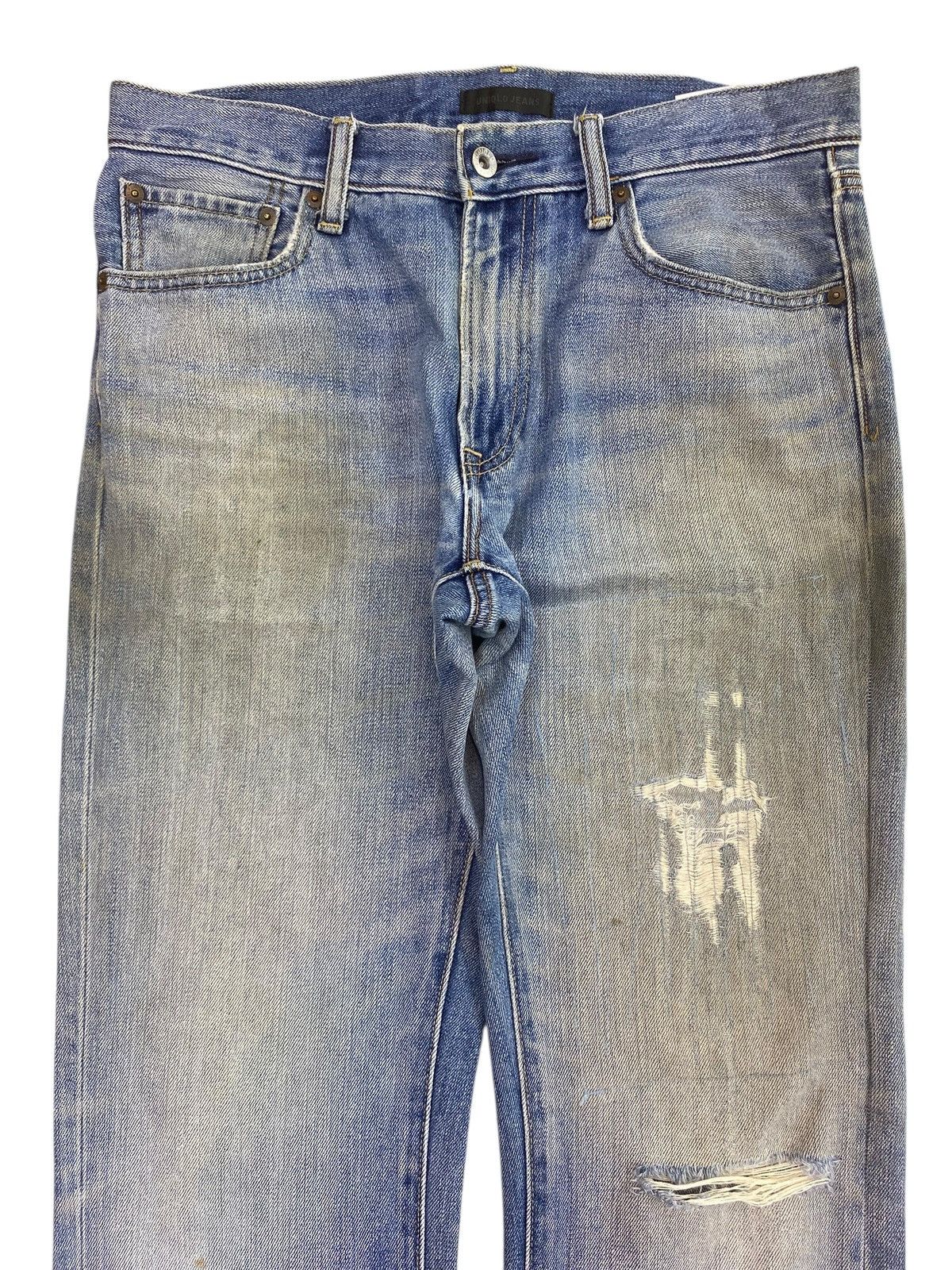 Uniqlo Uniqlo Dirty Blue Faded Wash Style Ripped Jeans Size US 32 / EU 48 - 2 Thumbnail