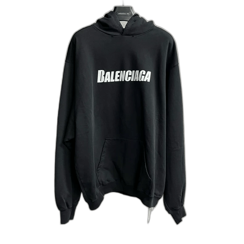 Balenciaga Balenciaga Black Hoodie with Logo Print Size US M / EU 48-50 / 2 - 1 Thumbnail