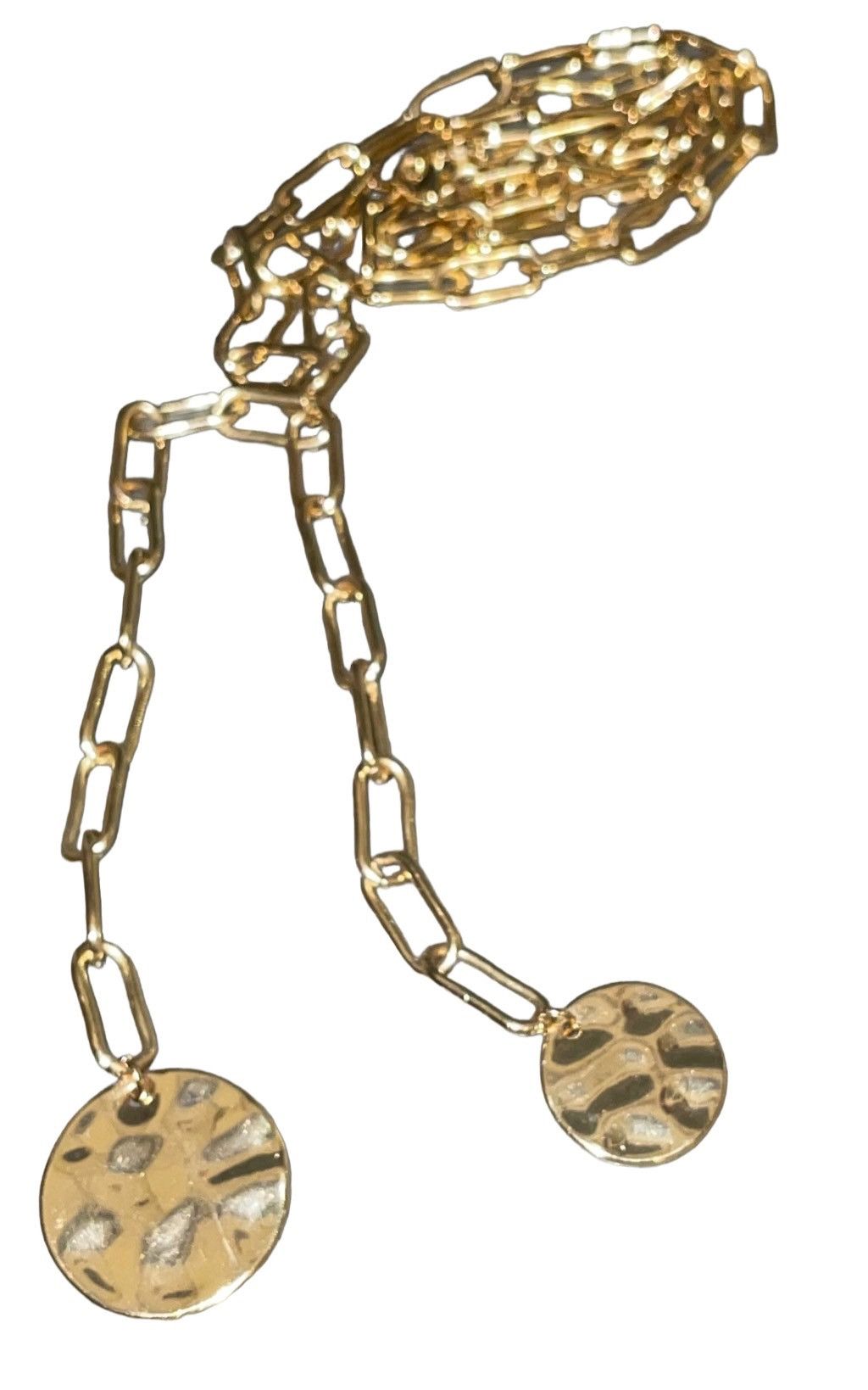 Other Adornia Paperclip Disc Long Lariat Necklace NEW Size ONE SIZE - 16 Thumbnail