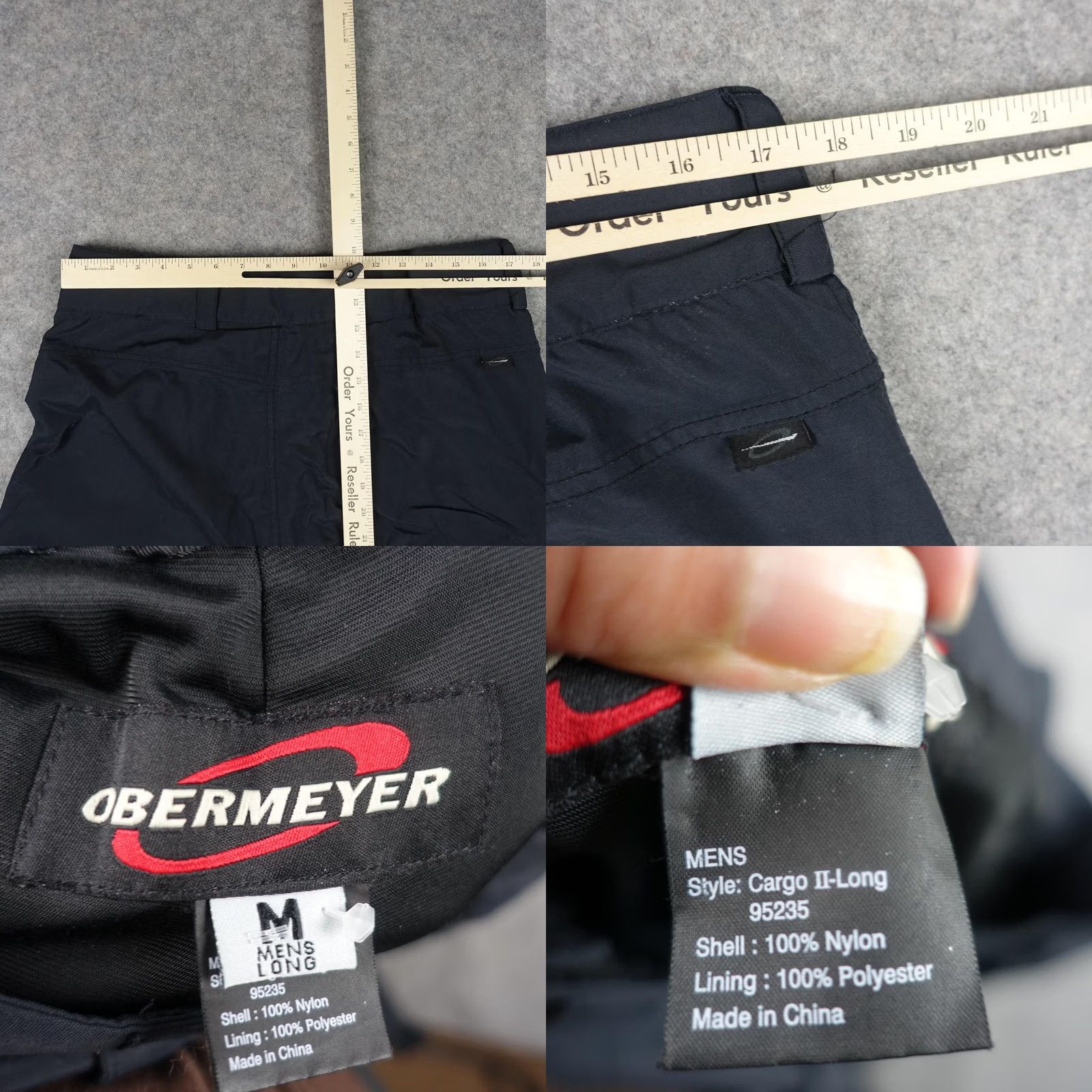 Obermeyer Obermeyer Snow Pants Mens Medium Long Black Cargo II Long Insulated Ski Pockets Size US 35 - 11 Thumbnail