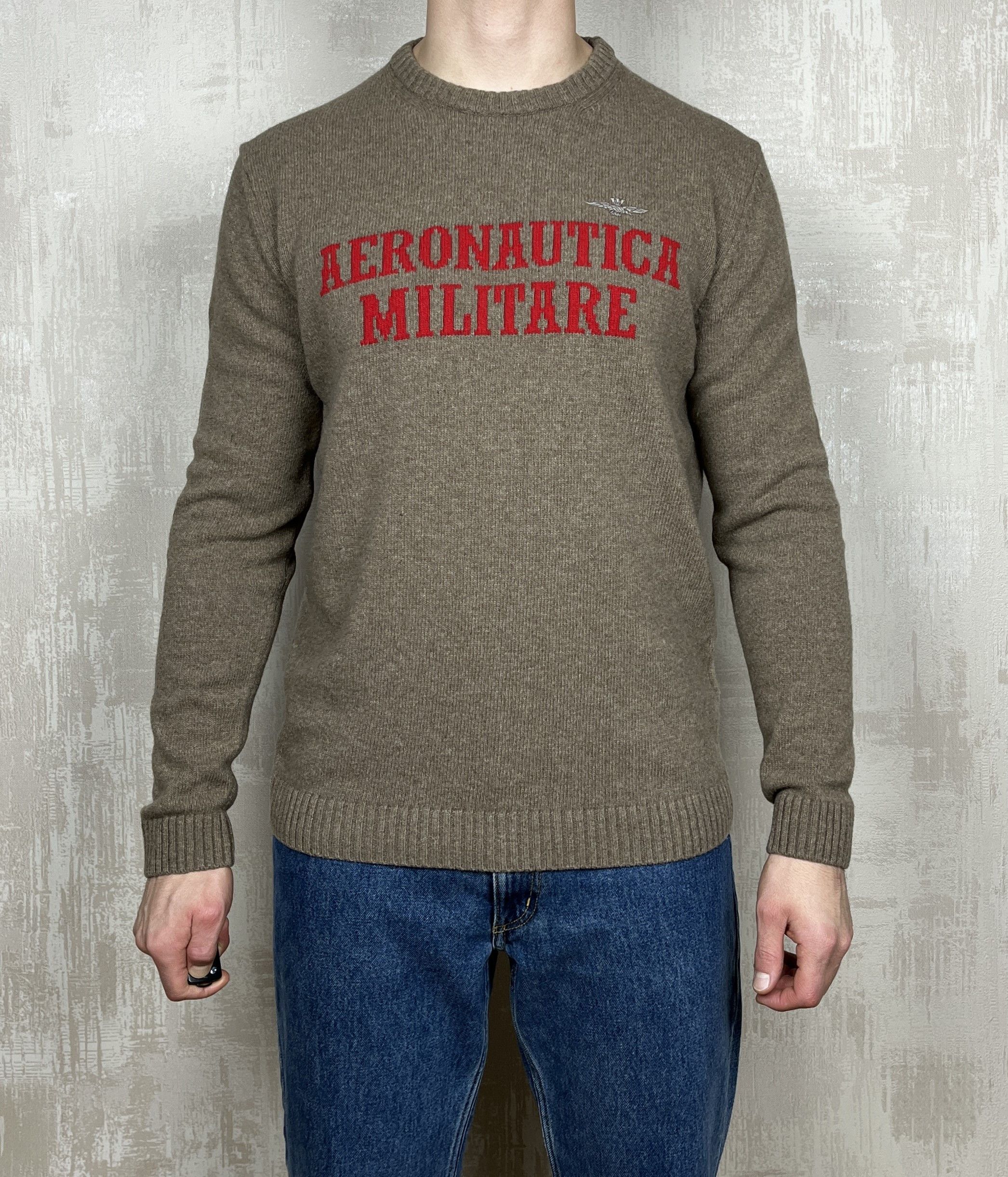 Aeronautica Militare Aeronautica Militare Big Logo Wool Blend Crew Neck Sweater Size US XL / EU 56 / 4 - 2 Thumbnail
