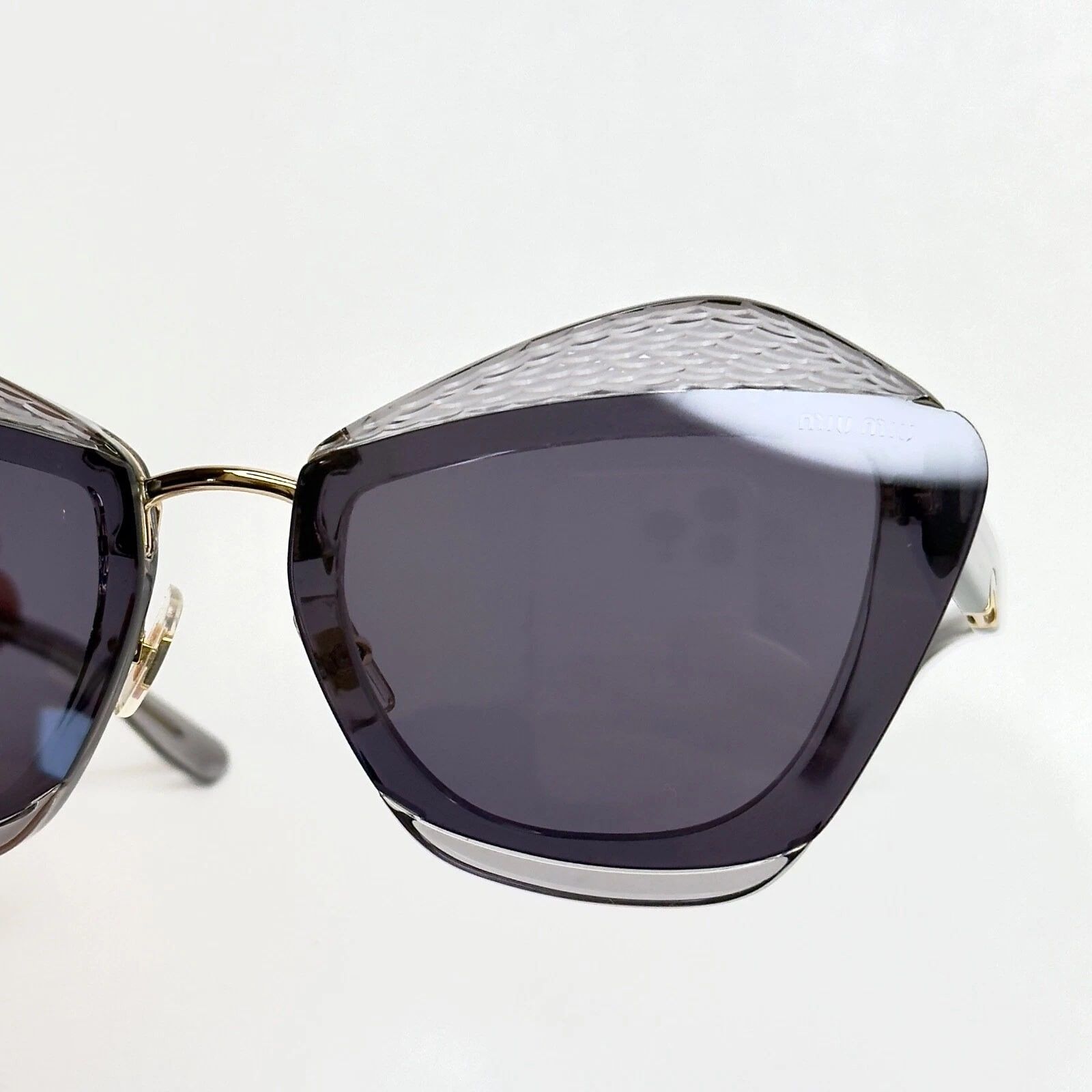 Miu Miu MIU MIU CHARM MU01XS Crystal Gray Geometric Luxury 01X 01XS Size ONE SIZE - 6 Thumbnail
