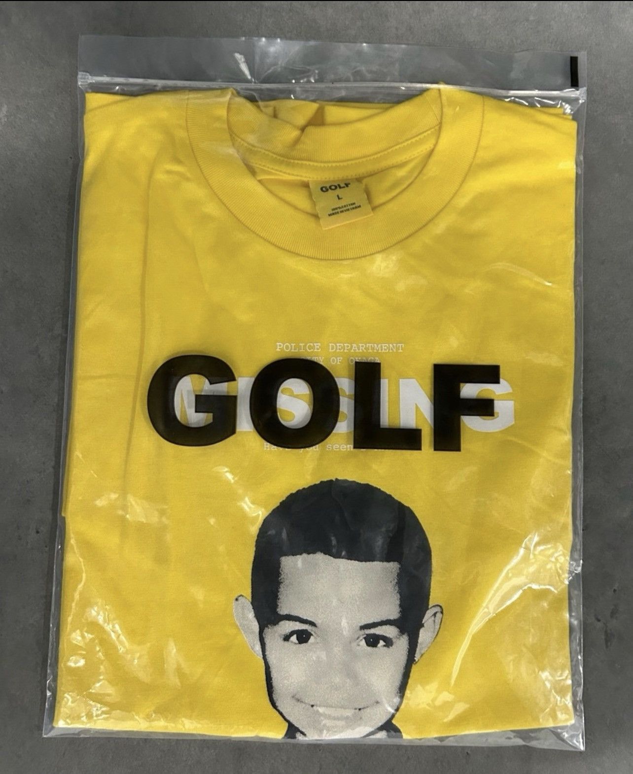 Golf Wang MISSING DRE TEE (SIZE L) (YELLOW) - GOLF WANG Size US L / EU 52-54 / 3 - 1 Preview