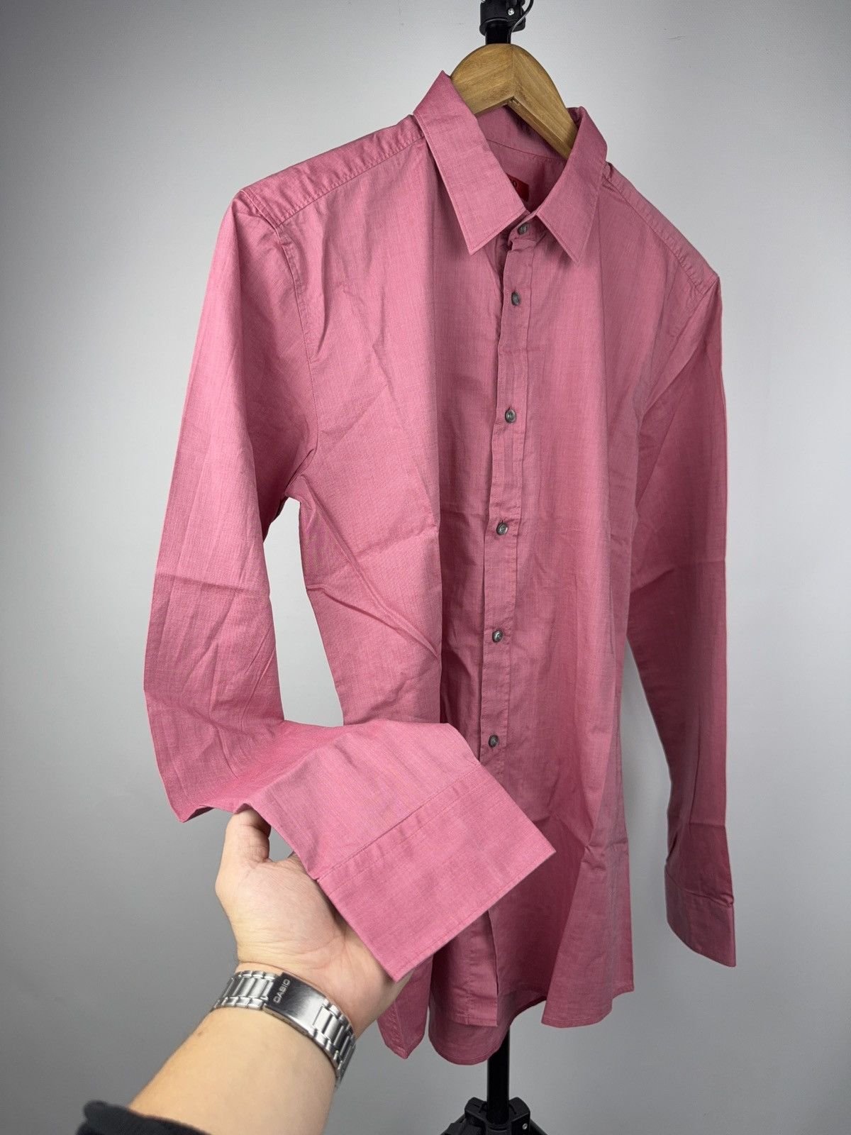 Hugo Boss Luxury Designer Hugo Boss HUGO Slim Fit Pink Shirt M Size US M / EU 48-50 / 2 - 6 Thumbnail
