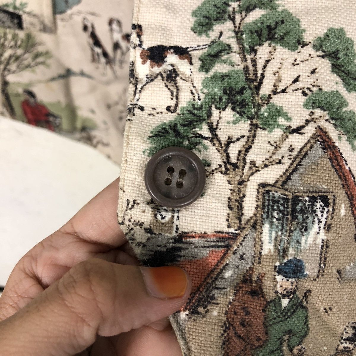 Japanese Brand 📌Vintage Waist Jacket Atelier Haiji Full Print Design Size US M / EU 48-50 / 2 - 18 Thumbnail