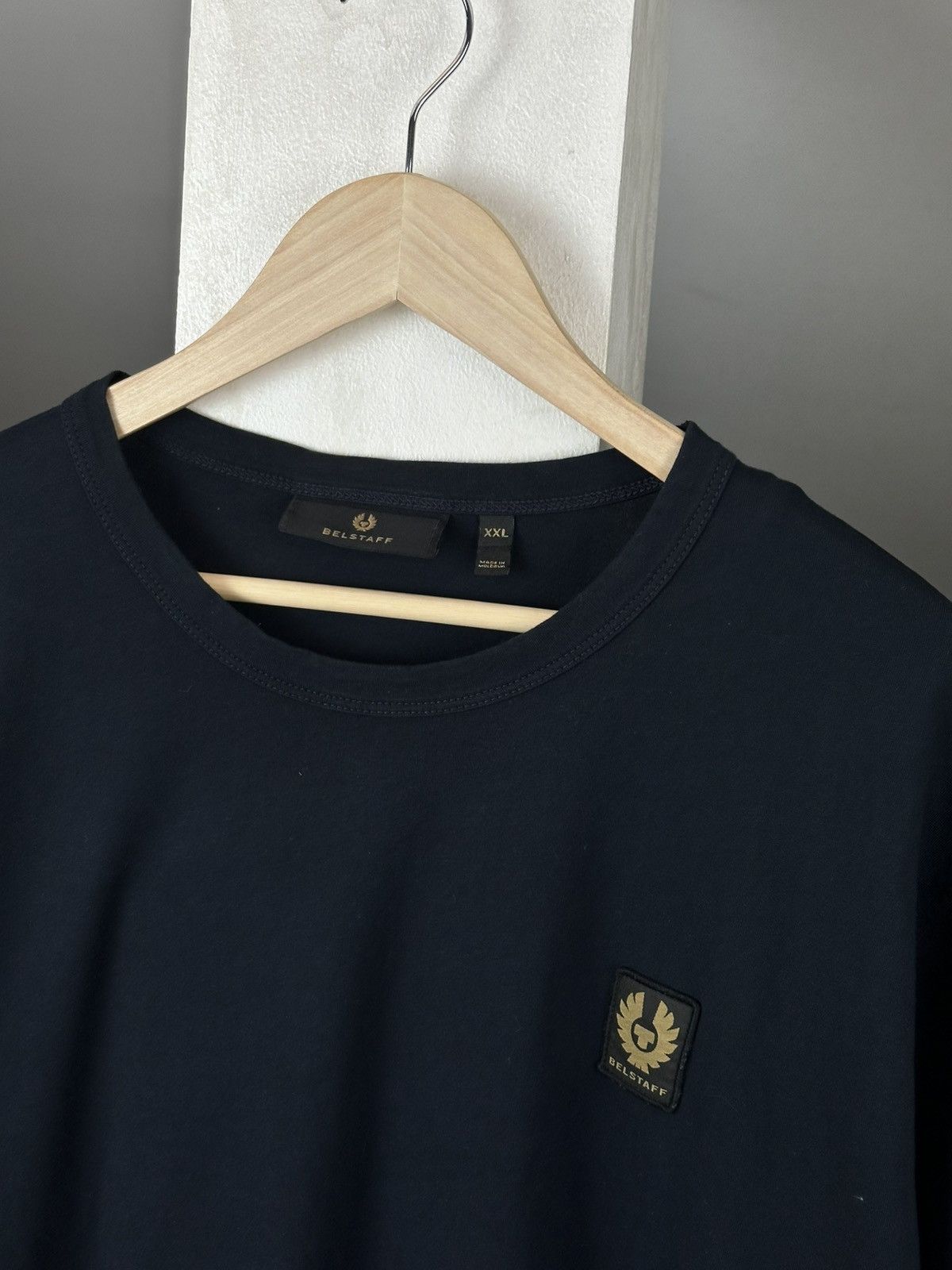Belstaff Belstaff Logo Dark Blue Tee Long Sleeve Size US XXL / EU 58 / 5 - 5 Thumbnail