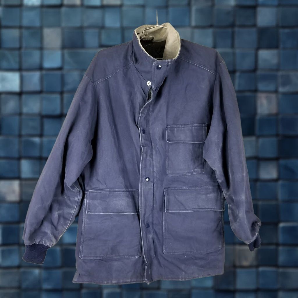 Vintage Vtg Chore Jacket Barnyard Mens Large Blue Canvas Quilted Military Utility Workwear Navy Blues USA 3M Thinsulate Pockets Jacket Size US L / EU 52-54 / 3 - 1 Thumbnail