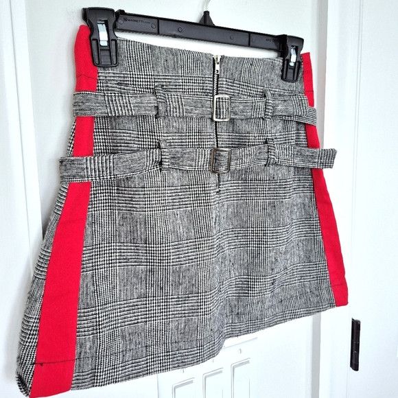 Vacation LF Mags & Pye Plaid Striped Belted Zip-Up Skirt Party Sexy Size 27" / US 4 / IT 40 - 2 Thumbnail