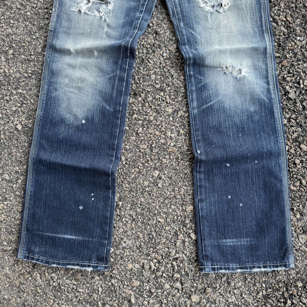 Edwin VINTAGE EDWIN FLARE FADED RIPPEP JEAN DENIM PANTS Size US 29 - 3 Thumbnail