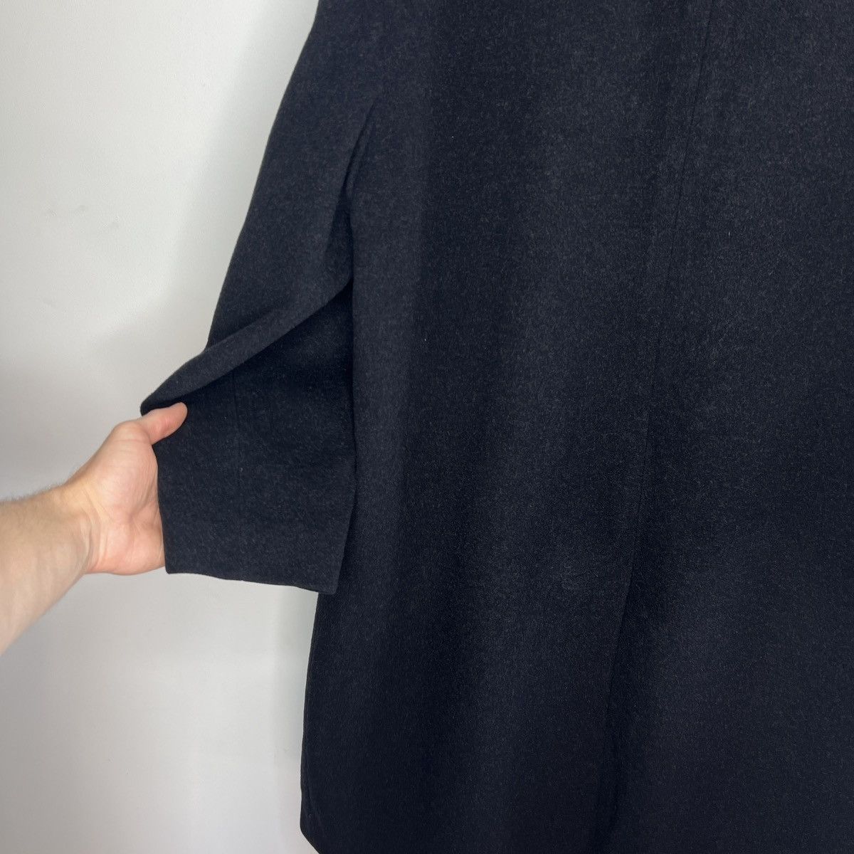 Hugo Boss Vintage Hugo Boss Wool Long Coat Jacket Black 90s Size US L / EU 52-54 / 3 - 9 Thumbnail