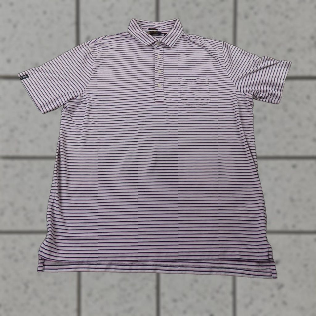 Polo Ralph Lauren Ralph Lauren Polo Shirt Mens XL Blue Pink Stripe Performance Golf Stretch Lisle Shirt Size US XL / EU 56 / 4 - 1 Thumbnail