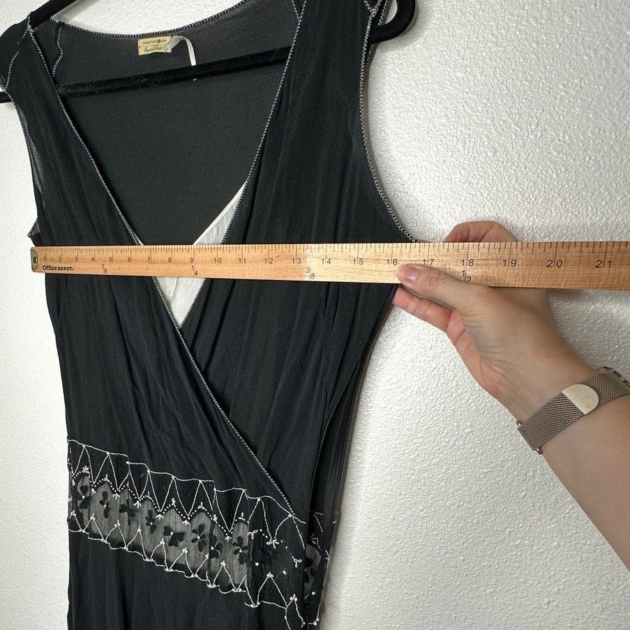 Other Max Studio Special Black Ivory Sheer Silk Embroidered Dress Size S / US 4 / IT 40 - 14 Thumbnail