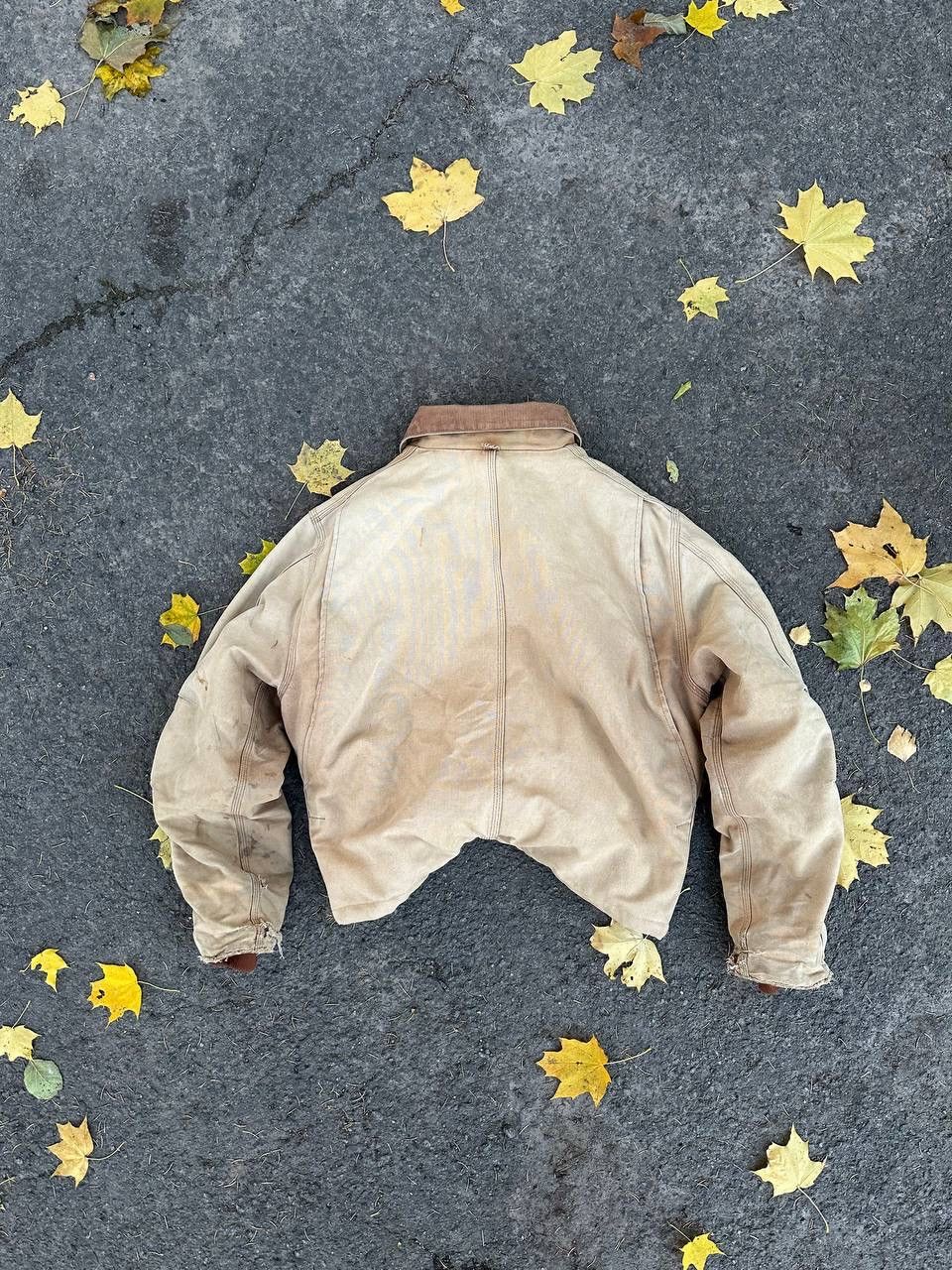 Carhartt 90s Carhartt Work Natural Sun Faded Distressed Detroit Boxy Size US L / EU 52-54 / 3 - 2 Thumbnail
