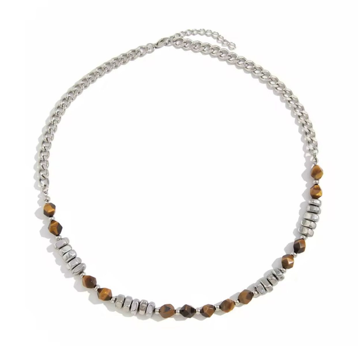 Jewelry Ingemark Hip Hop Silver Color Stainless Steel Chain Necklac Size ONE SIZE - 5 Thumbnail