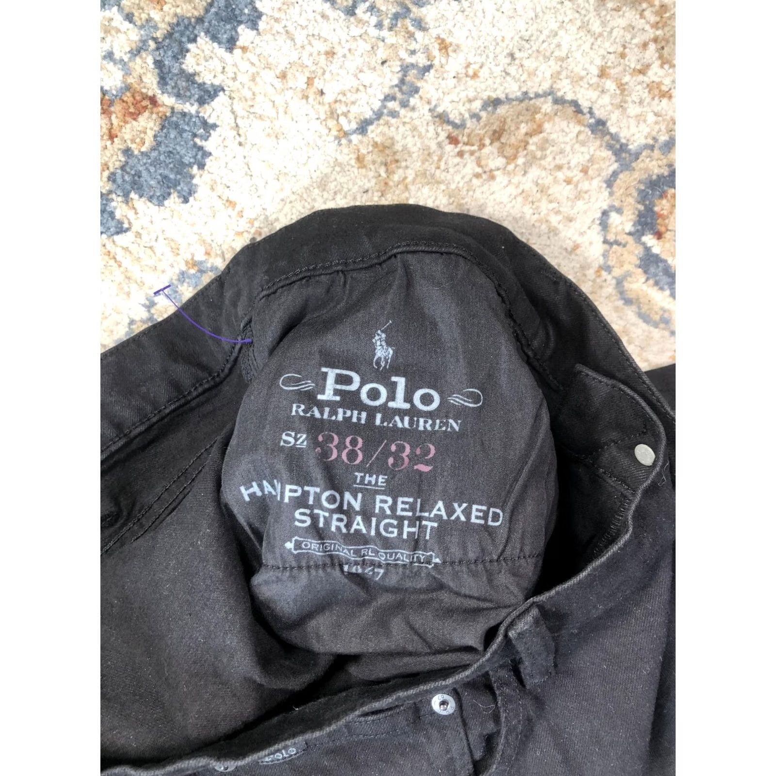 Polo Ralph Lauren Polo Ralph Lauren Hampton Relaxed Straight Jeans Mens 38x32 Black Denim Pants Size US M / EU 48-50 / 2 - 7 Thumbnail