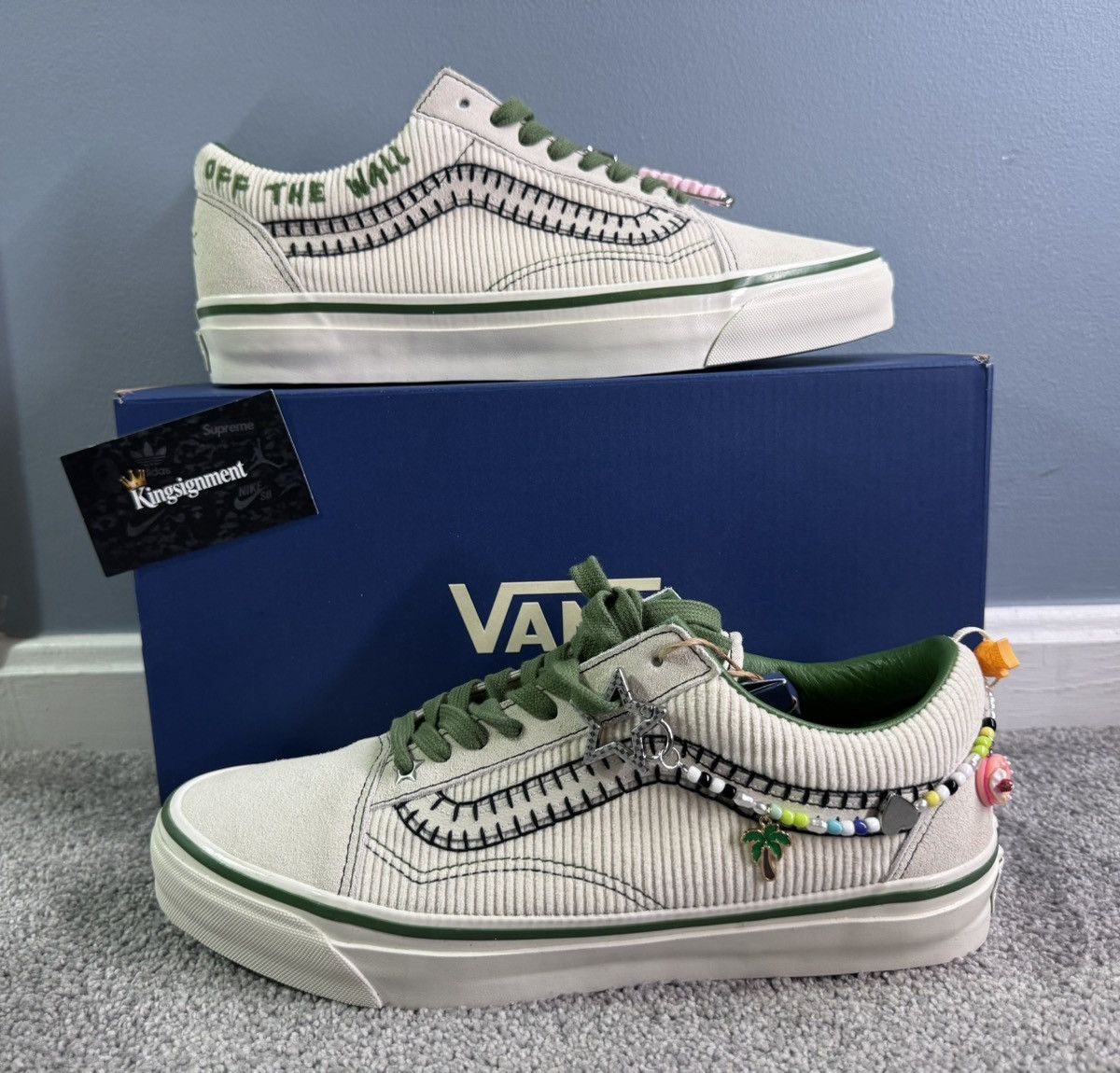 Vans Vans Cocona Hiraki LX Old Skool Cream Green Charms 10.5 DS Size US 10.5 / EU 43-44 - 1 Thumbnail