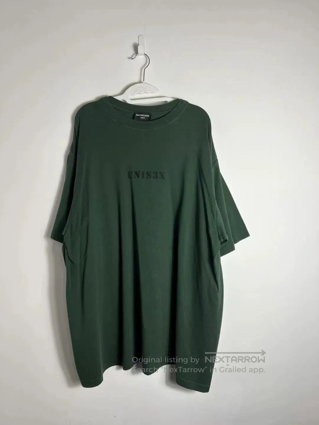 balenciaga unis3x green short sleeve t.