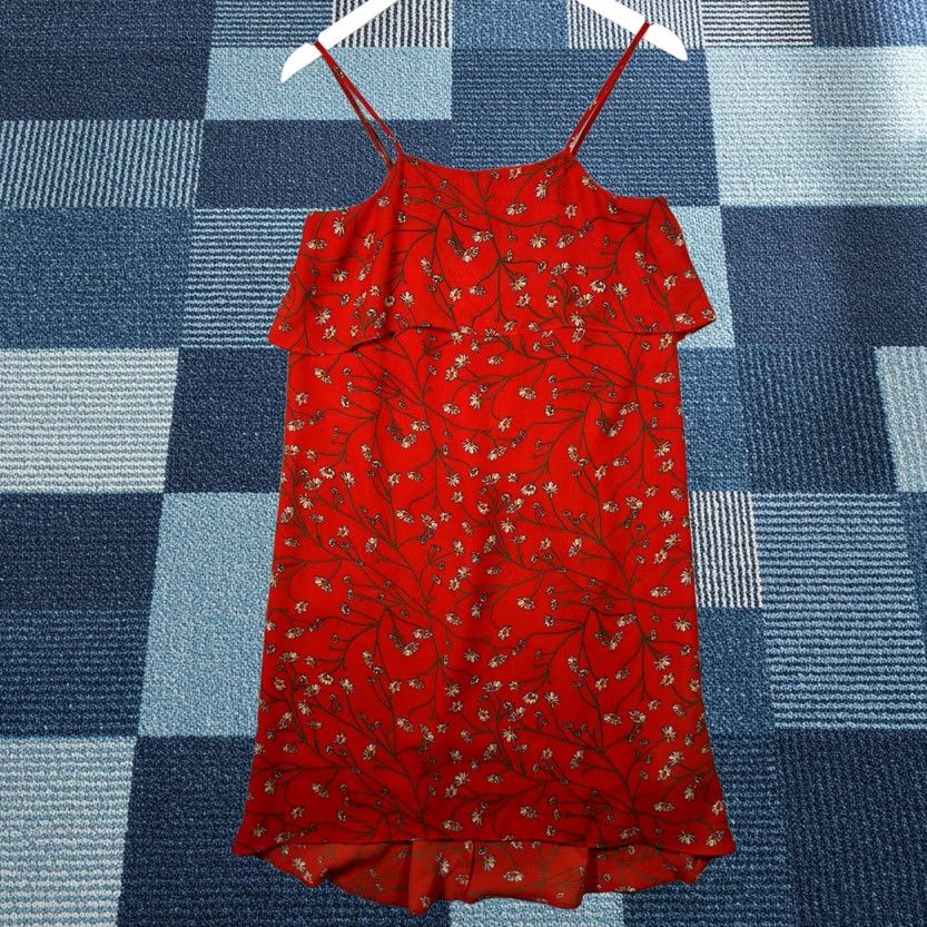 Vintage Tabitha Webb Dress Womens Red Midi Flowy Layered Floral Cottage Romantic Sundress 0 Size XS / US 0-2 / IT 36-38 - 1 Thumbnail