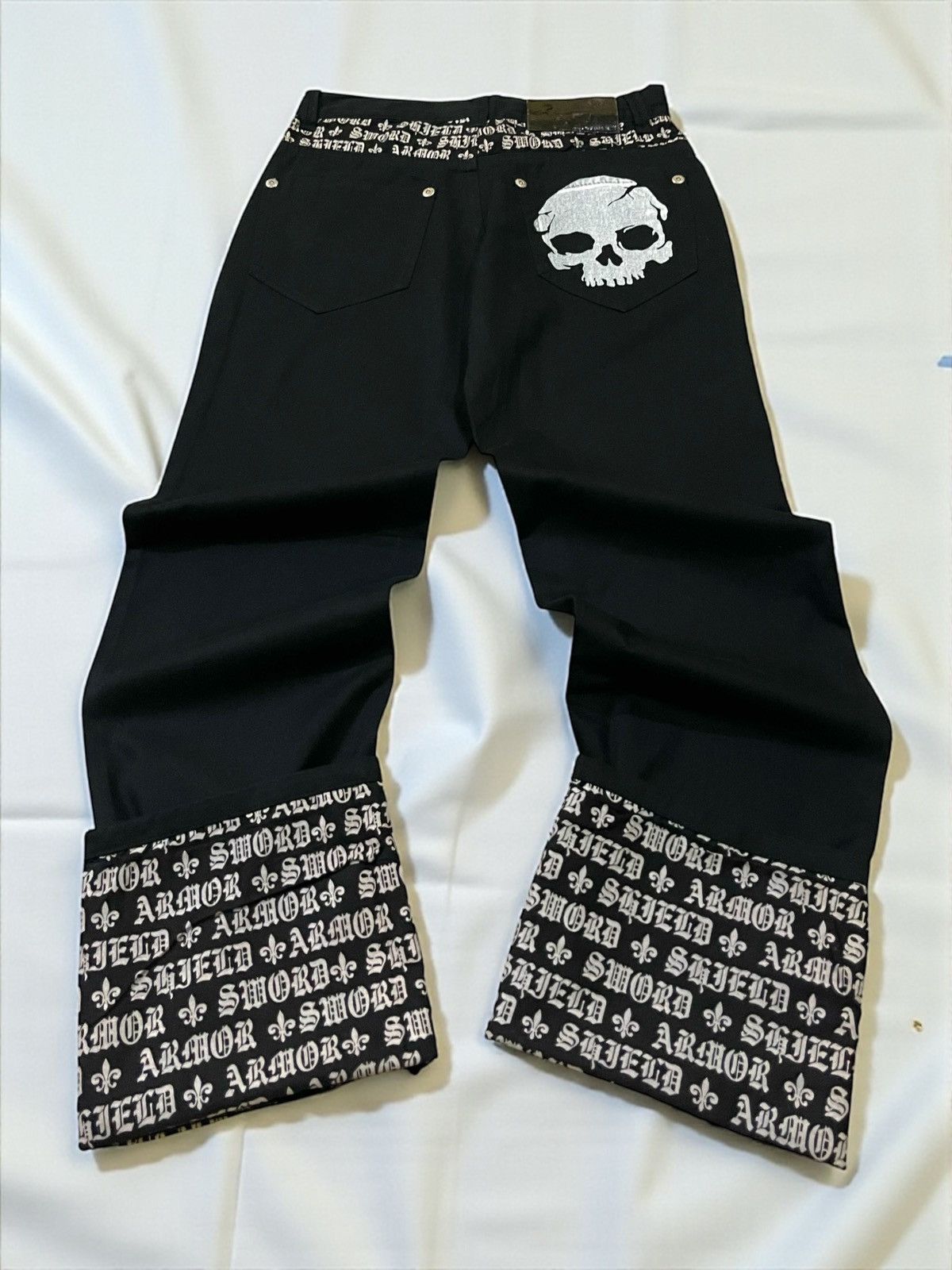 14th Addiction Y2k Japan Stage Mischivous Skull Graphic Gothic Text Pants Size US 29 - 1 Thumbnail