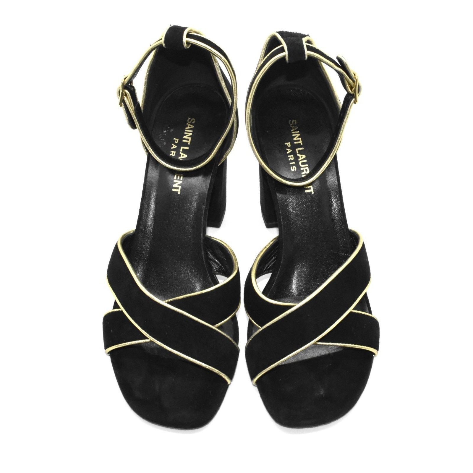 Yves Saint Laurent YVES SAINT LAURENT Black Suede Ankle Strap Sandal Heels 38 Size US 8 / IT 38 - 4 Thumbnail