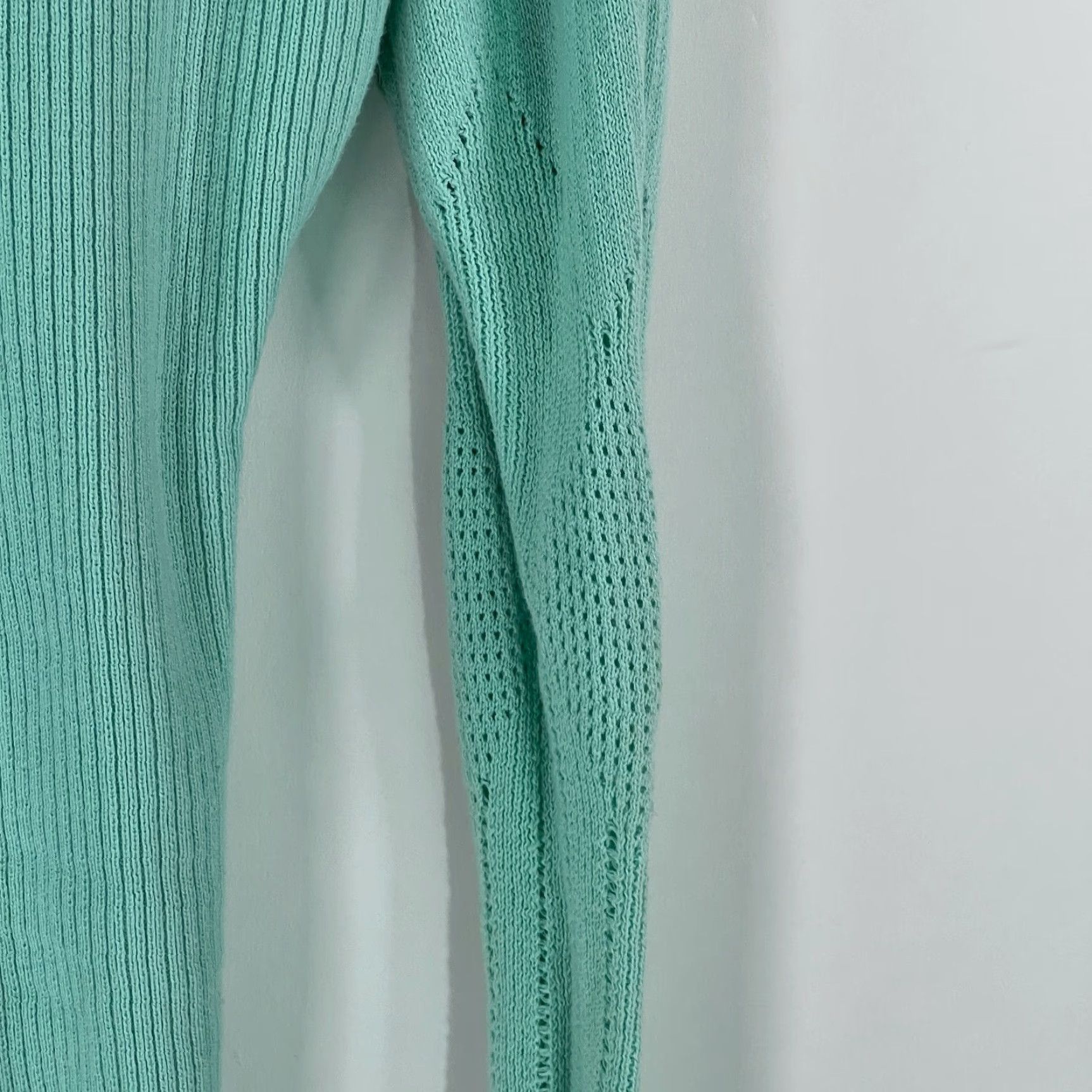 Vintage Guess Collection Cardigan Women Large Turquoise Blue 100% Cotton Knit Sweater Solid Button V-Neck Casual Womens Size L / US 10 / IT 46 - 6 Thumbnail