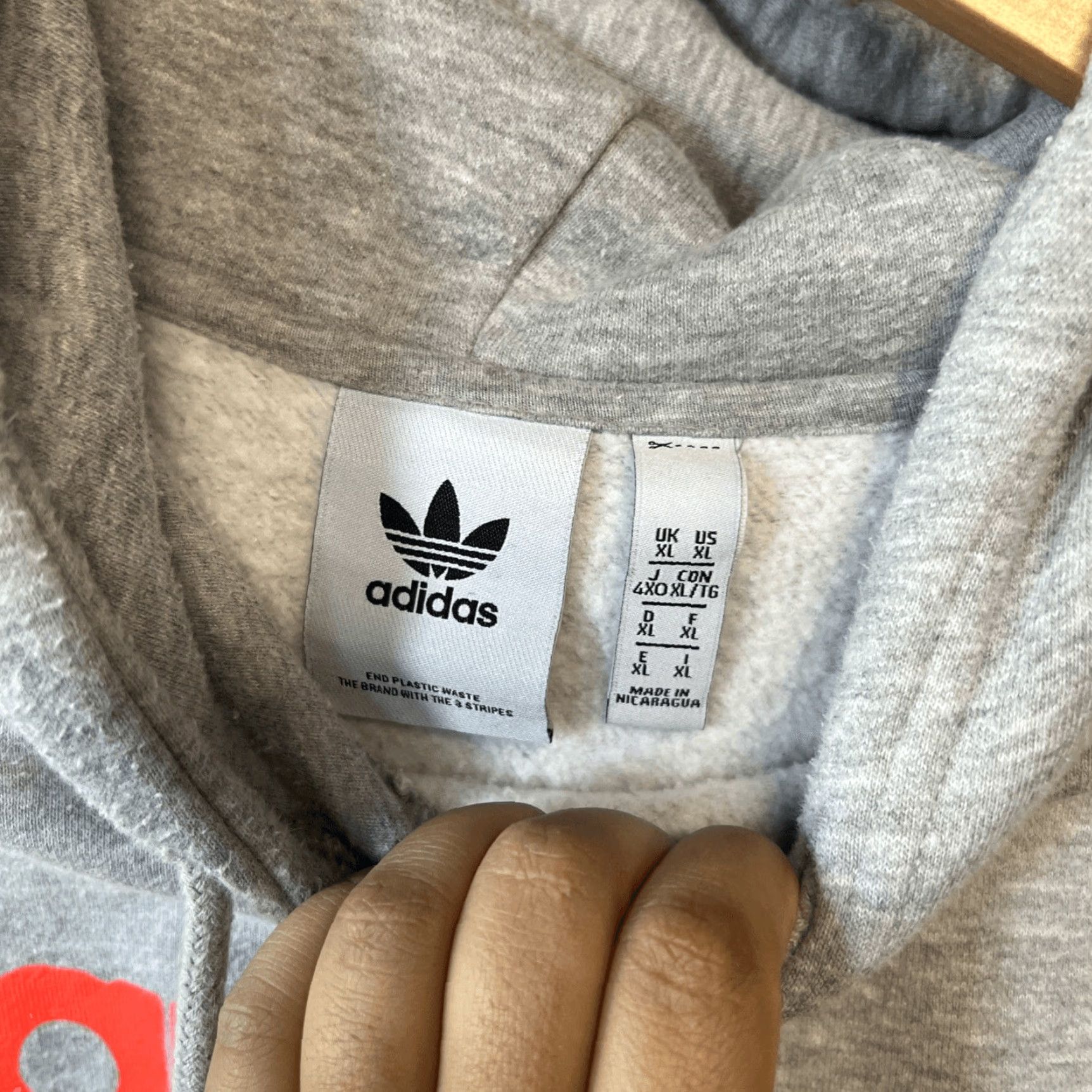 Adidas Adidas Hoodie Men XL Gray Always Original Logo Pullover Sweatshirt Activewear Size US XL / EU 56 / 4 - 2 Thumbnail