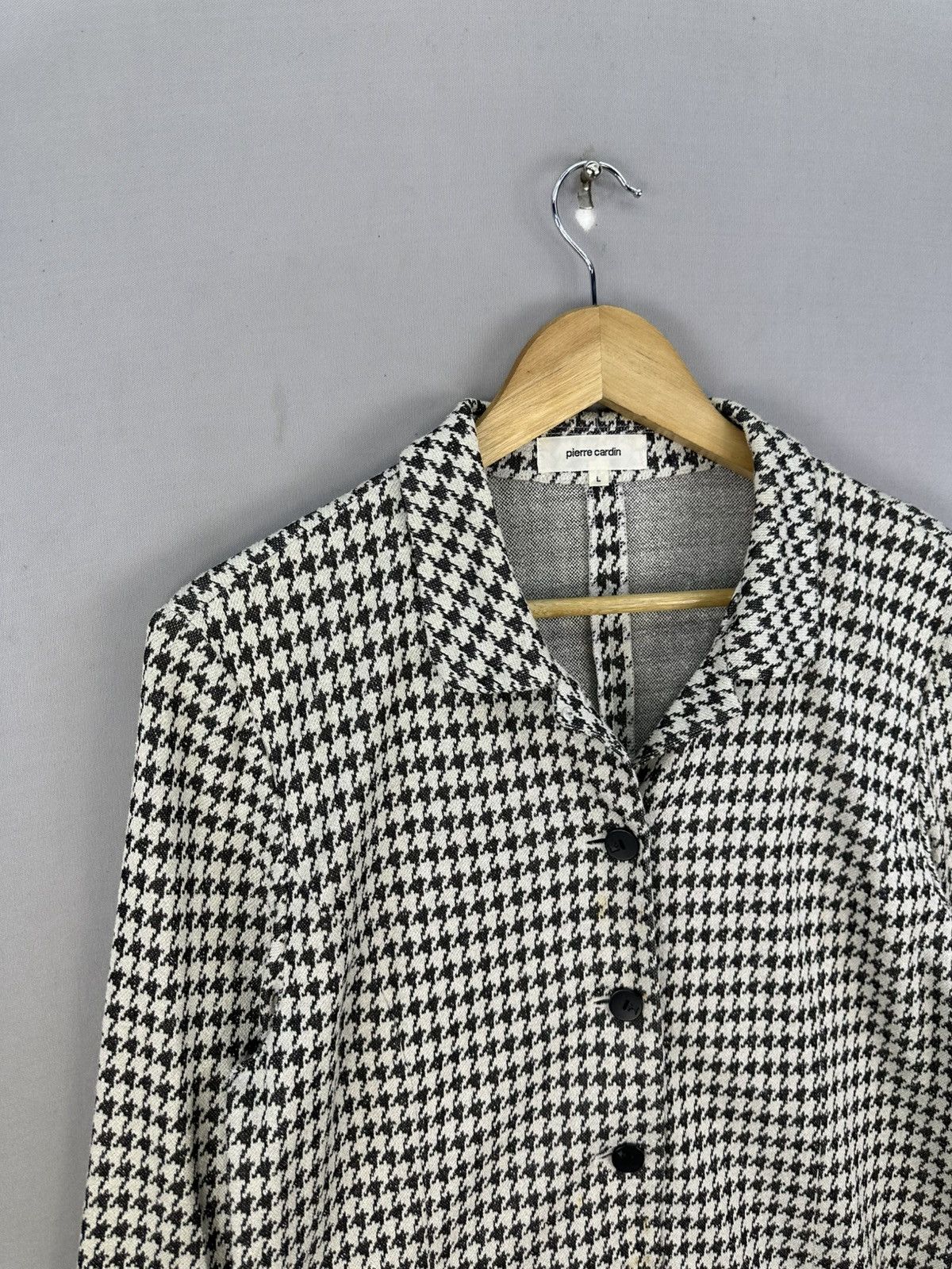 Pierre Cardin Pierre Cardin Houndstooth Rayon Coat Jacket Size S / US 4 / IT 40 - 2 Thumbnail