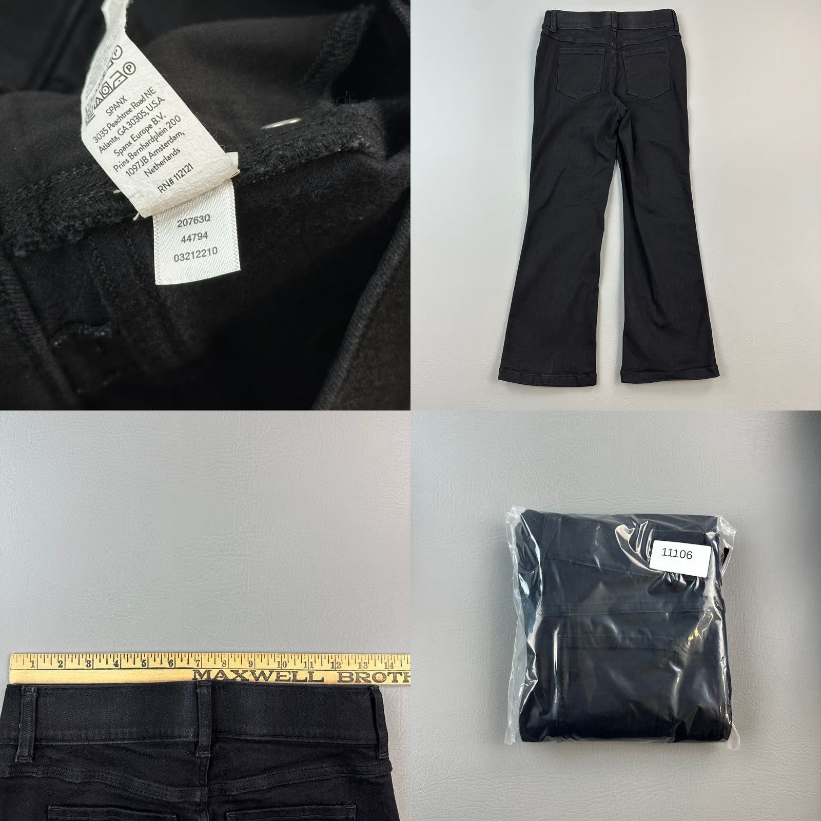 Spanx Spanx Jeani-ish Pants Womens Small Black Flare High Rise Pull On Stretch Size 28" / US 6 / IT 42 - 8 Thumbnail