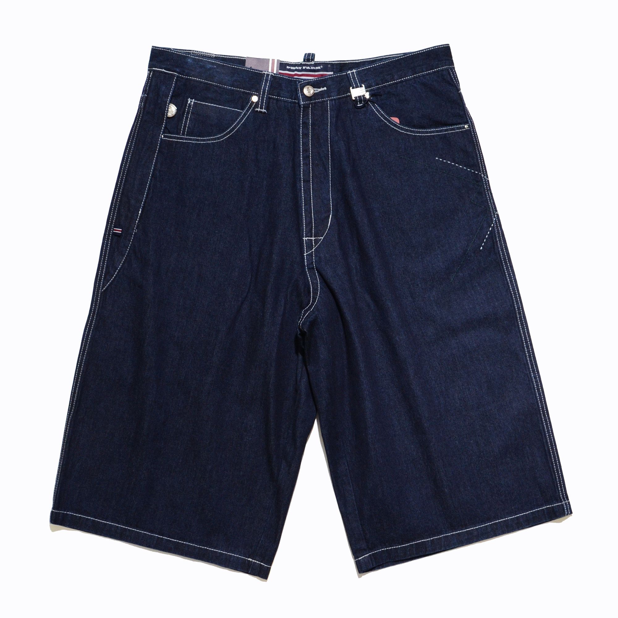 Phat Farm PF Shorts Raw Dark Denim 90s Hiphop Streetwear Size US 34 / EU 50 - 1 Thumbnail