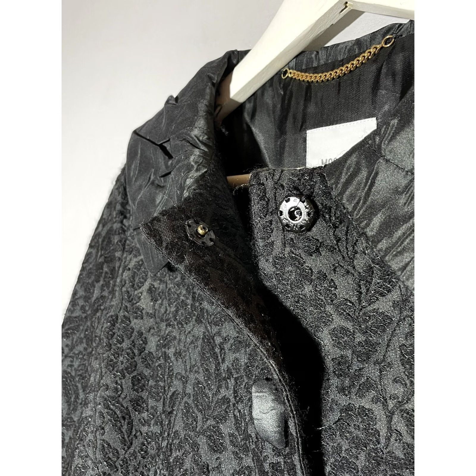 Moschino Moschino Coat Women’s Black Leaf Pattern Overcoat Jacket S Size S / US 4 / IT 40 - 7 Thumbnail