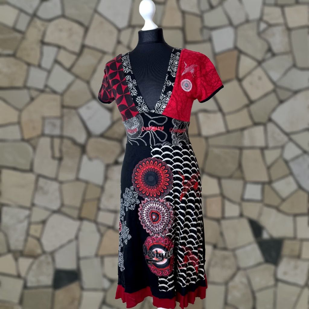 Desigual Desigual Dress S Womens A-Line Knee Length Multicoloured Dress Size S / US 4 / IT 40 - 1 Thumbnail