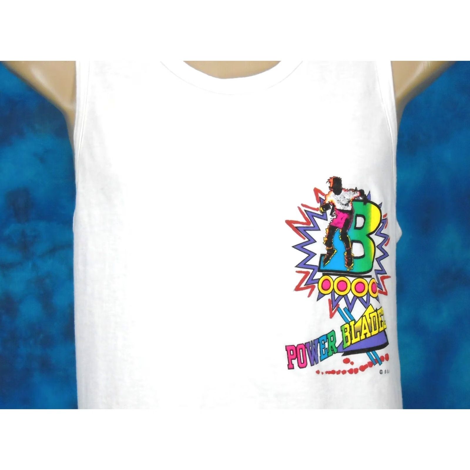 Vintage VINTAGE POWER BLADE SURF GEAR TANK TOP T-Shirt MEDIUM 80s 90s Men White Shirt Mens Size US M / EU 48-50 / 2 - 4 Thumbnail