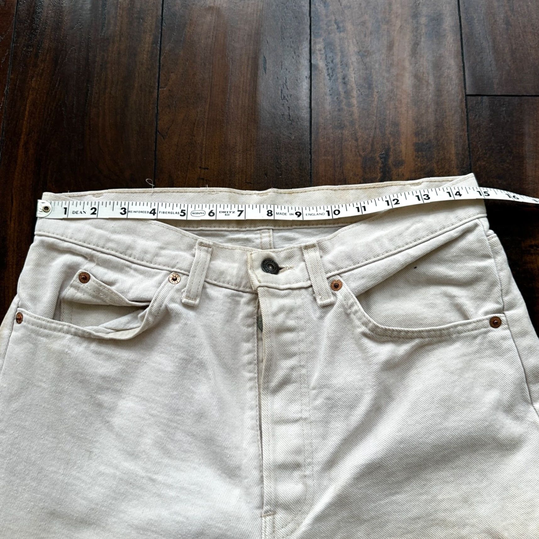 Levi's Vintage Levi's 501 Jeans Men 30x24 White Bleach Wash Mid Rise Straight Denim 80s USA Fashion Size US 30 / EU 46 - 6 Thumbnail