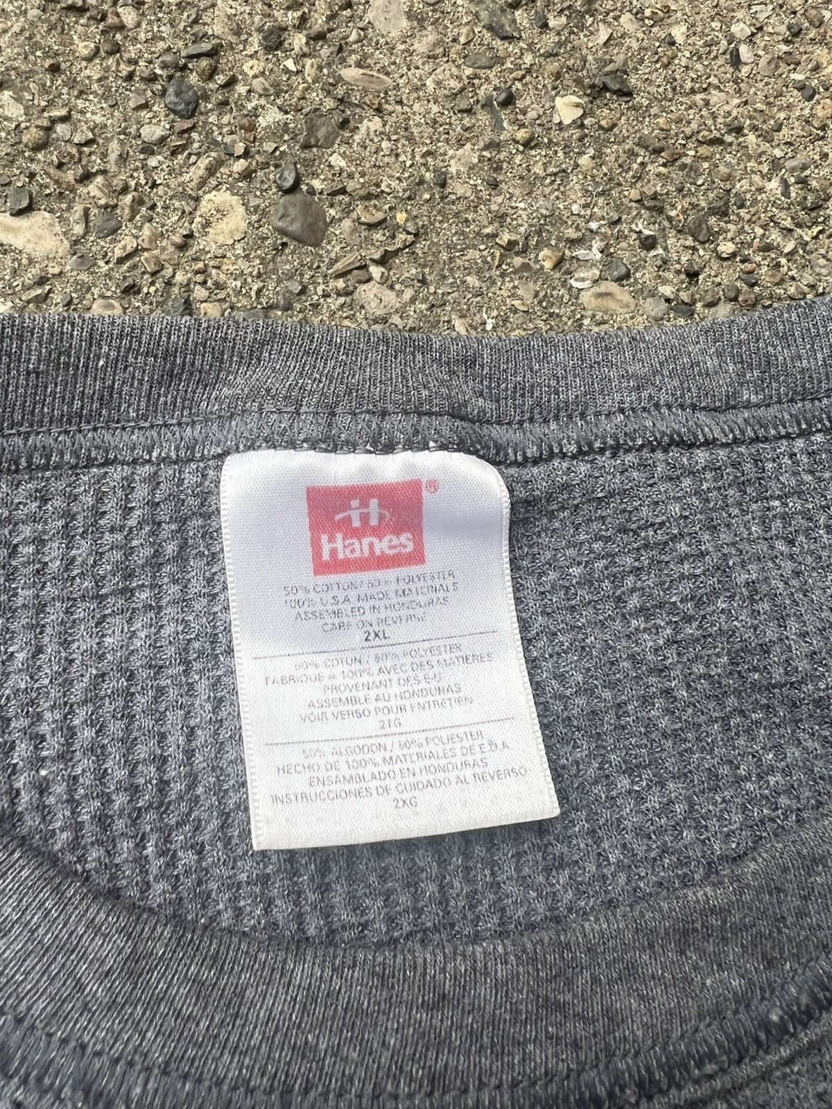 Hanes × Japanese Brand × Vintage Vintage 90s Hanes Cropped Fit Baggy Blank S/S Thermal XXL Size US XXL / EU 58 / 5 - 3 Thumbnail