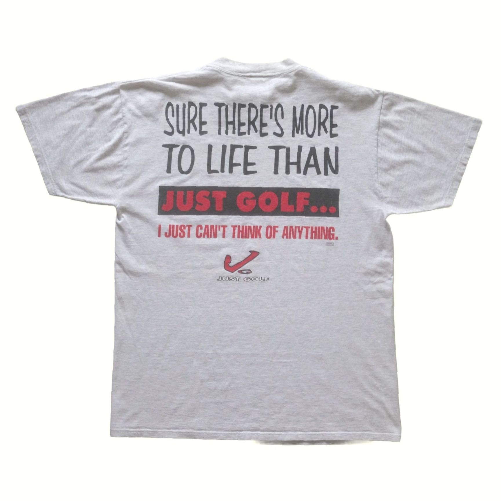 Vintage NICE MAN VTG 90s RETRO FUNNY SPORT JUST GOLF GRAPHIC GRAY T SHIRT MEN SZ L Size US L / EU 52-54 / 3 - 3 Thumbnail