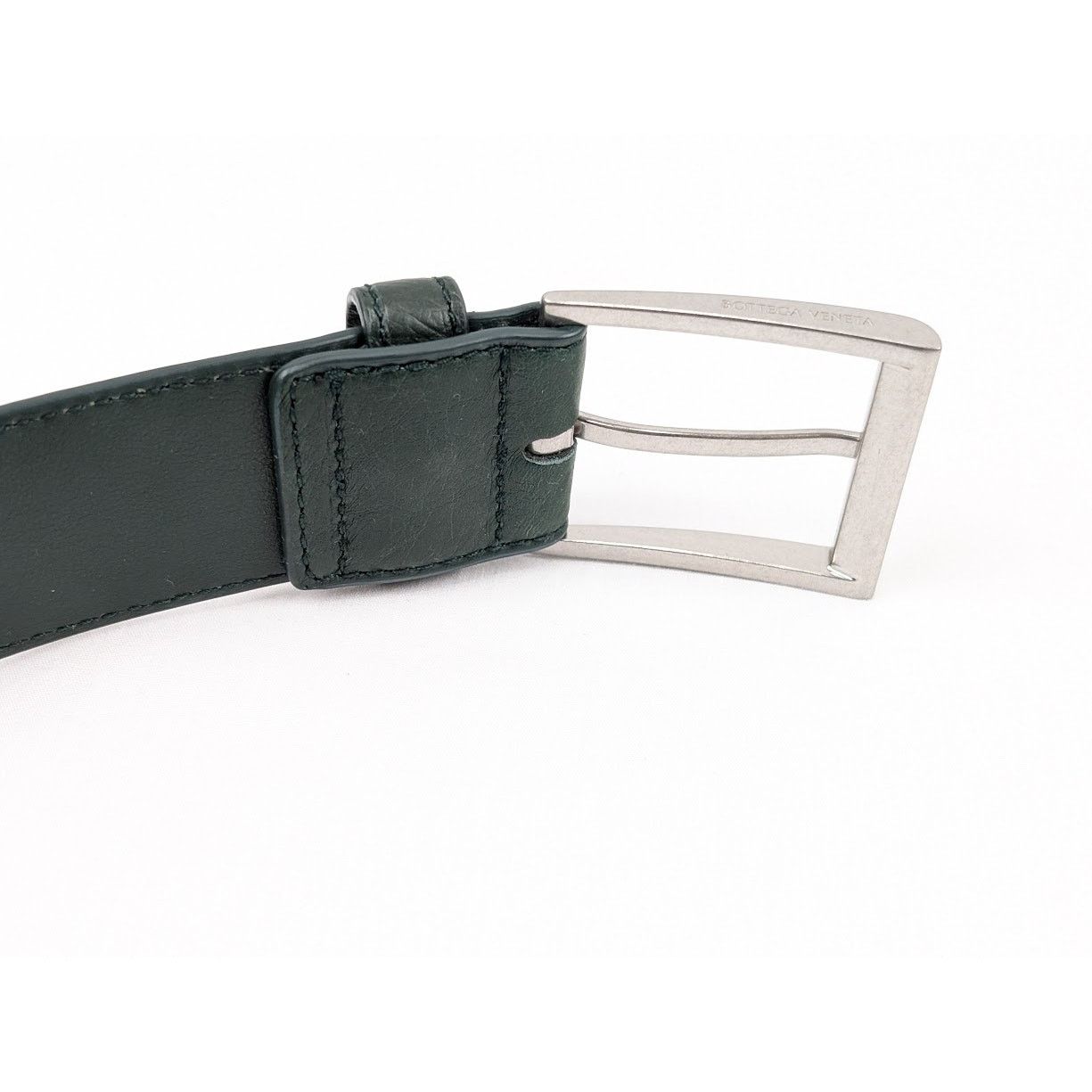 Bottega Veneta o1rshd1 Size: 90 / Struzzo/Light Calf Belt in Pine Green Size ONE SIZE - 6 Thumbnail