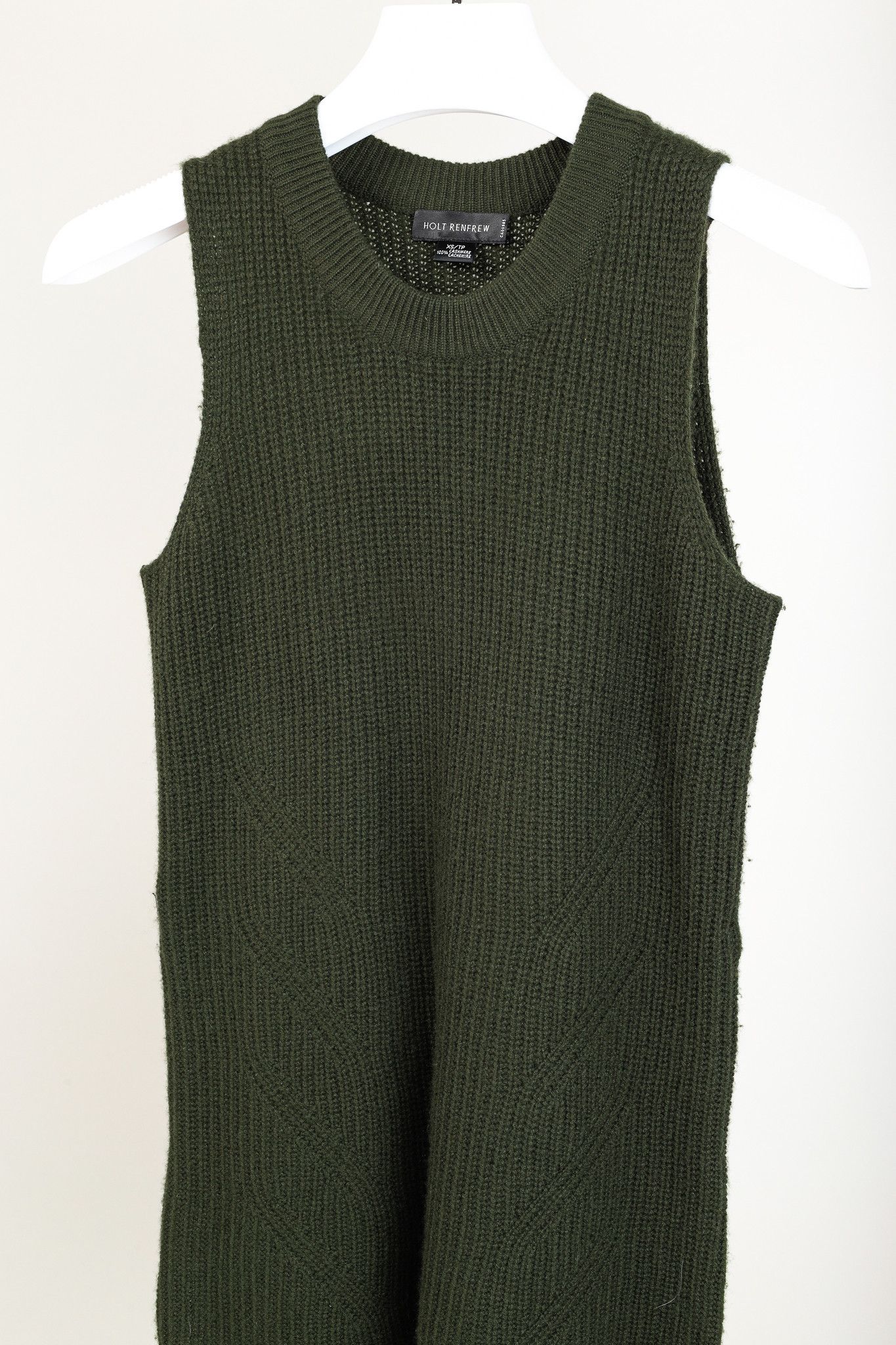 Holt Renfrew Holt Renfrew Green Cashmere Side-Zipper Sweater Vest Size XS / US 0-2 / IT 36-38 - 3 Thumbnail