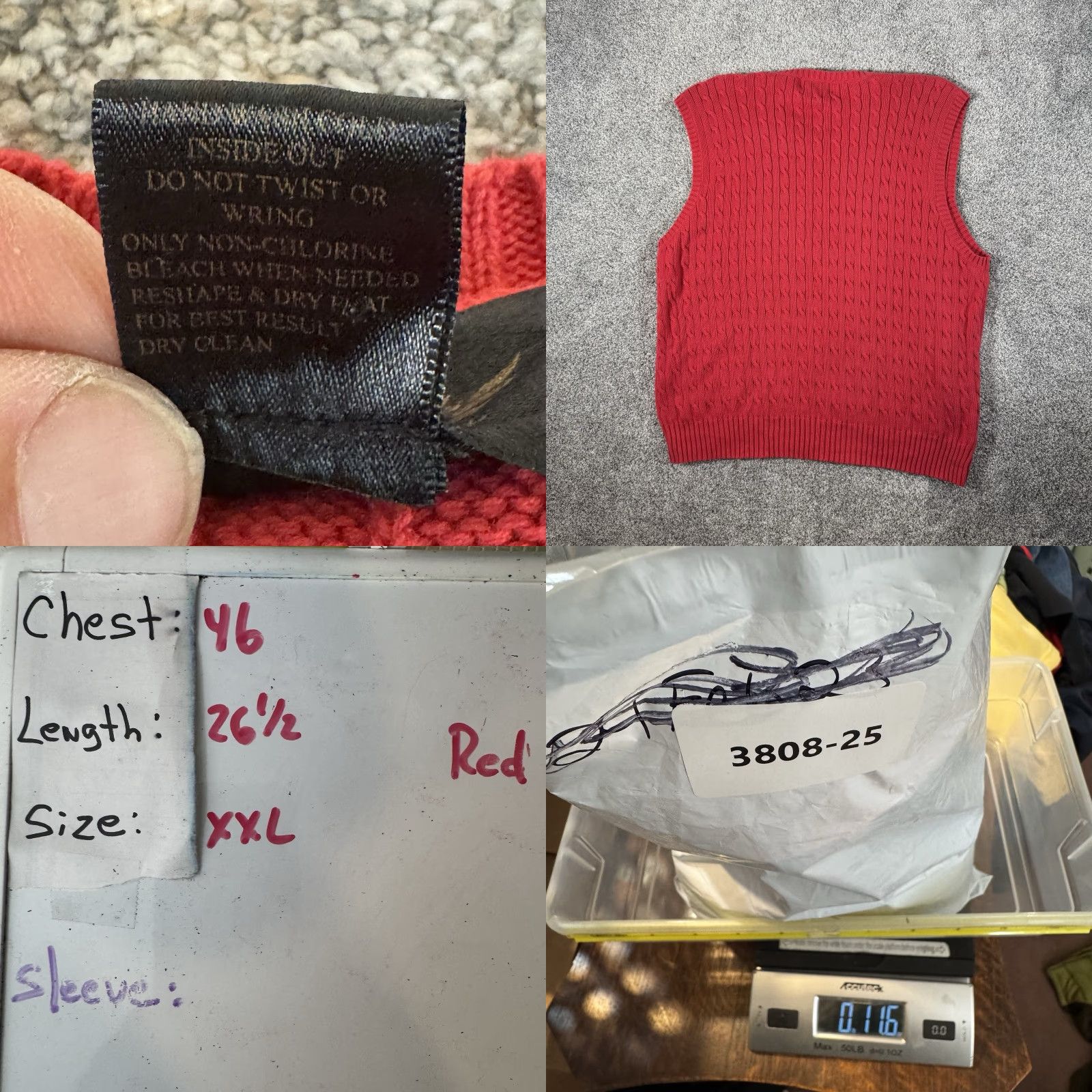 Vintage VINTAGE Y2K Sweater Vest XXL Red 100% Cotton Cable Knit Preppy Academia Heritage Men Vest 90s Christmas Holiday Retro Size US XXL / EU 58 / 5 - 8 Thumbnail