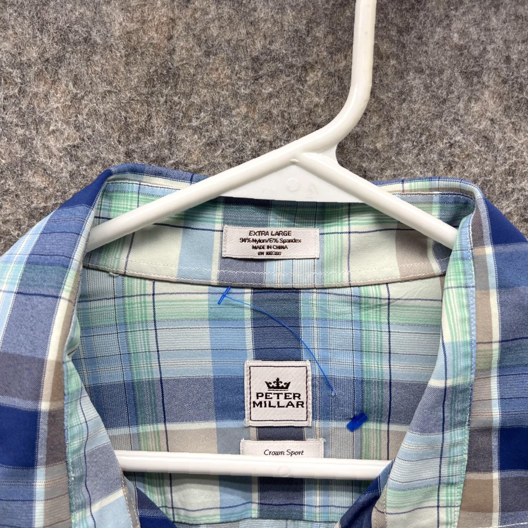 Peter Millar VINTAGE Peter Millar Shirt Men XL Blue Button-Down Nylon Plaid Size US XL / EU 56 / 4 - 5 Thumbnail