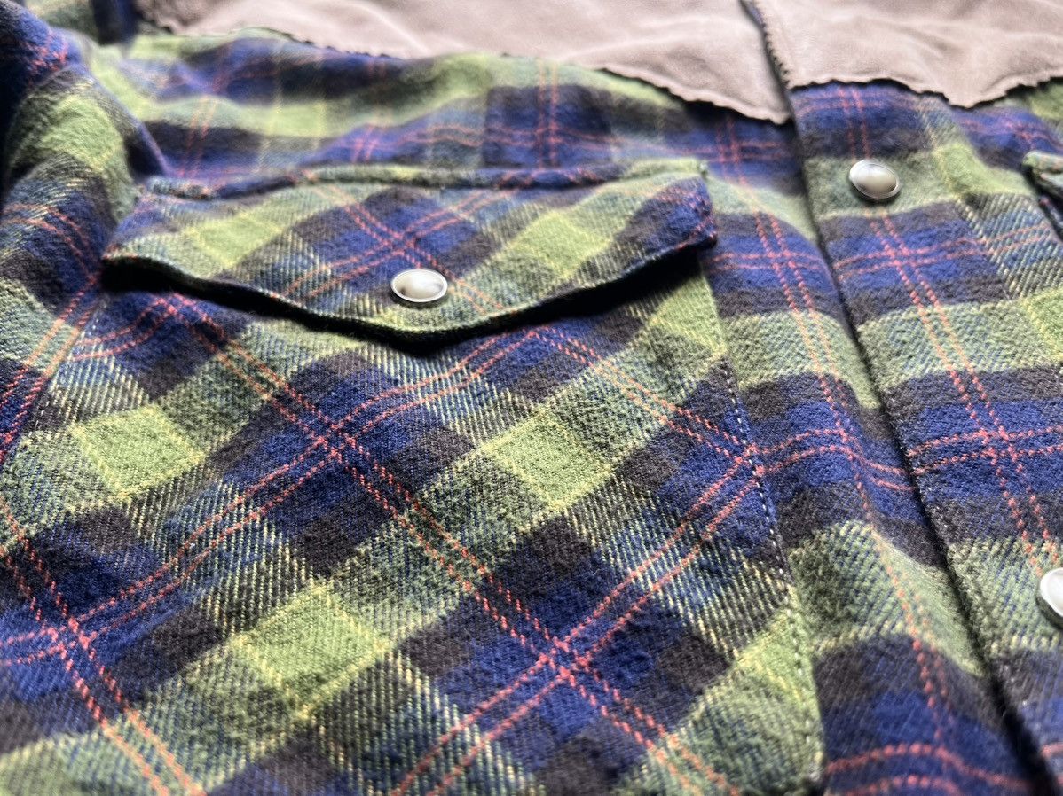 Japanese Brand Bailey green and blue plaid western shirt Size US L / EU 52-54 / 3 - 3 Thumbnail