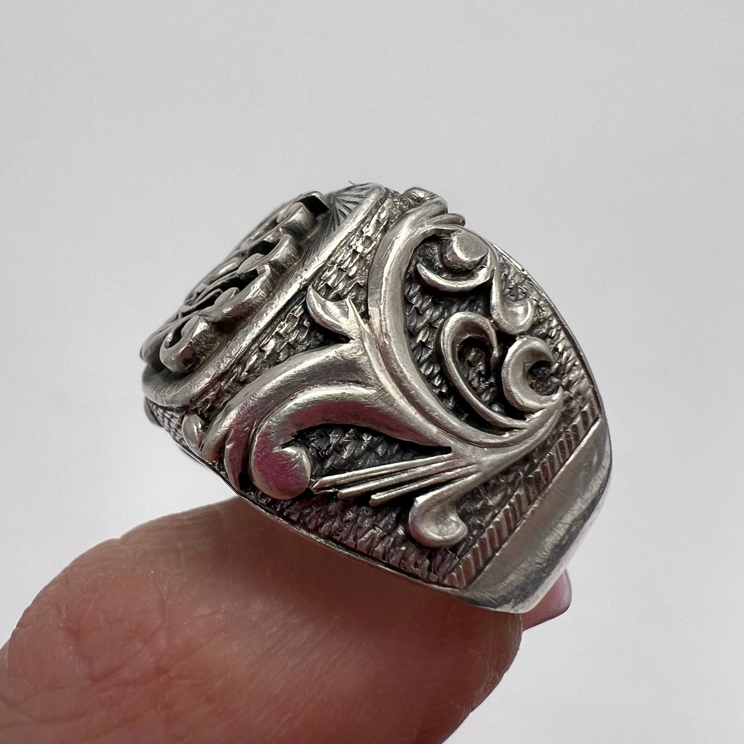 Vintage Vintage Men’s Jewelry Ring 925 Sterling Silver Size 10.5 Size ONE SIZE - 3 Thumbnail