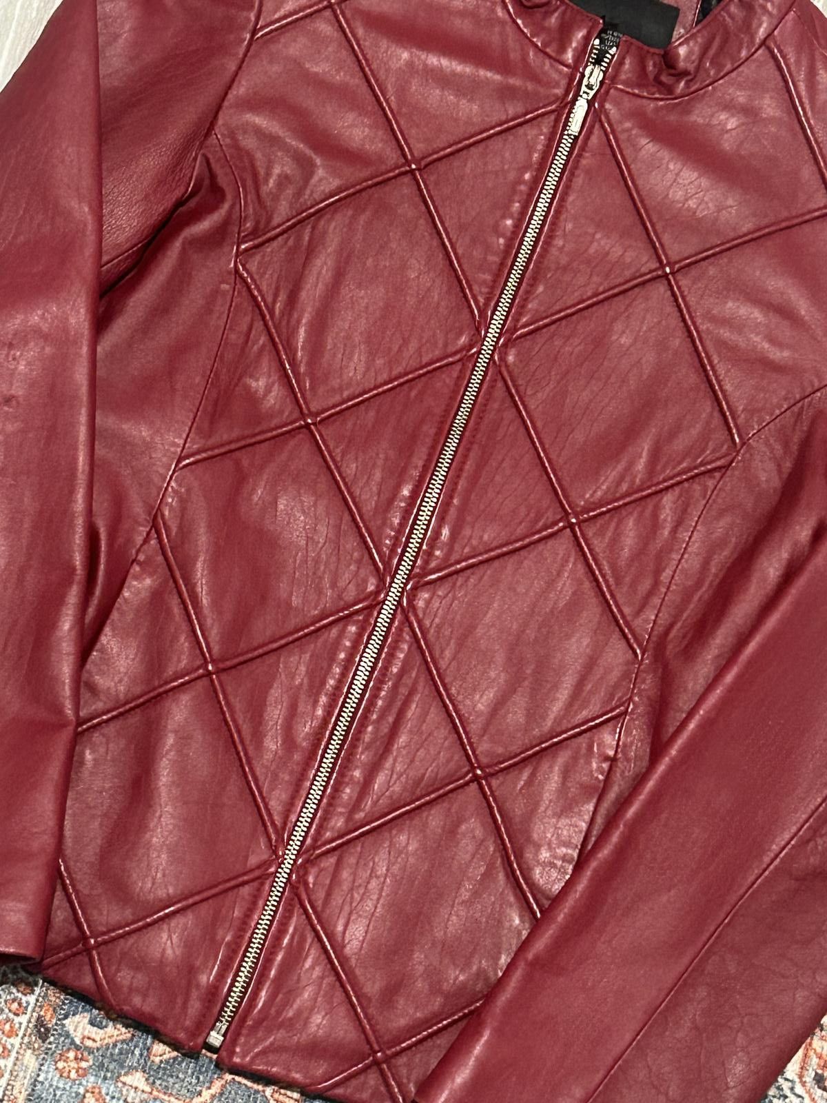Mossimo Wine Red Mossimo Leather Jacket | Medium | Perfect Condition Size M / US 6-8 / IT 42-44 - 3 Thumbnail