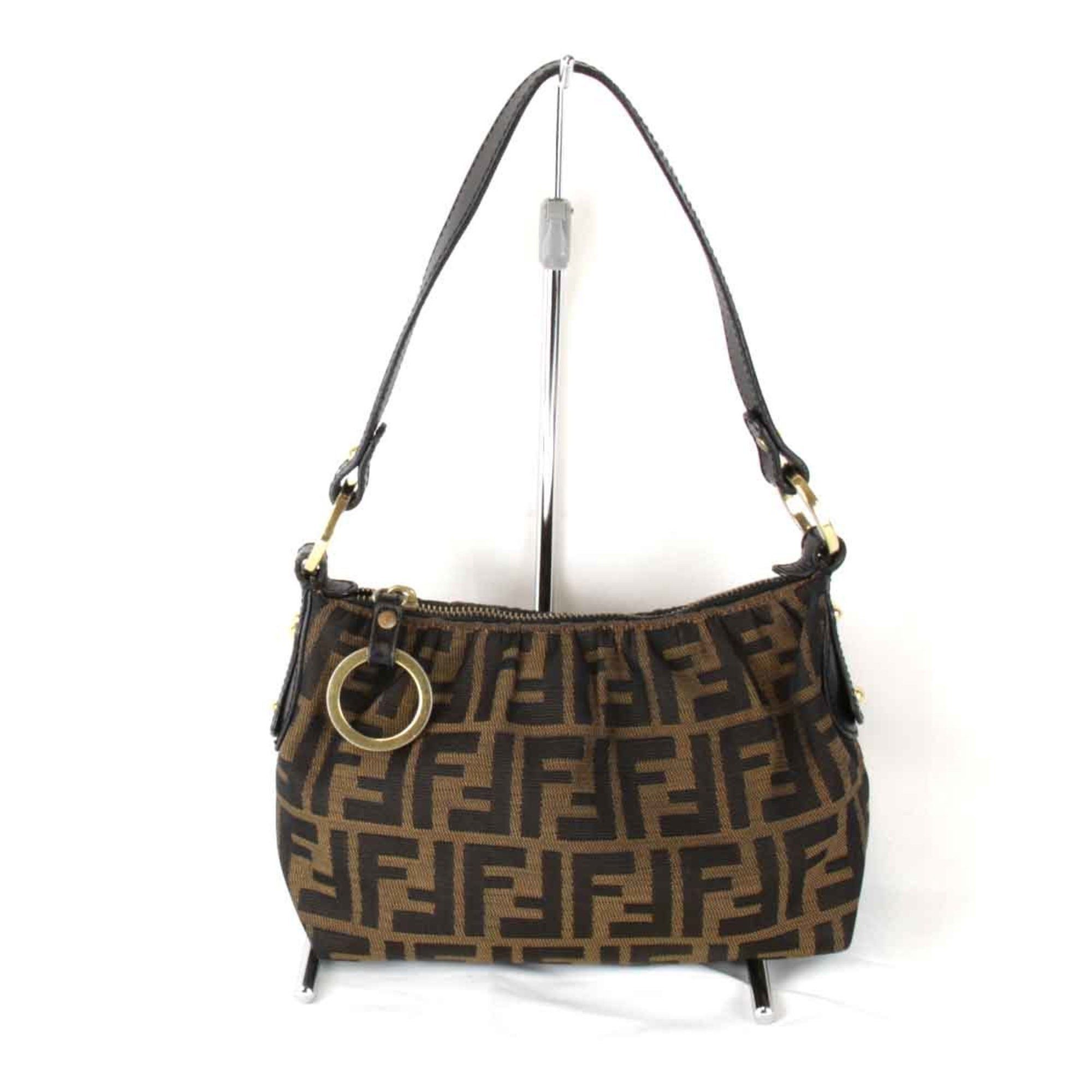 Fendi Zucca 8Br354 Shoulder Bag Canvas Brown Women's