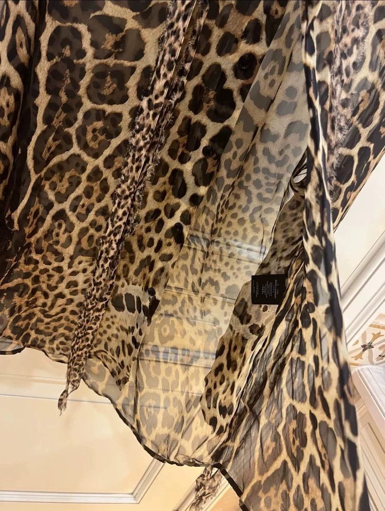 Saint Laurent Paris sheer leopard print silk shirt-2507 Size XS / US 0-2 / IT 36-38 - 5 Thumbnail