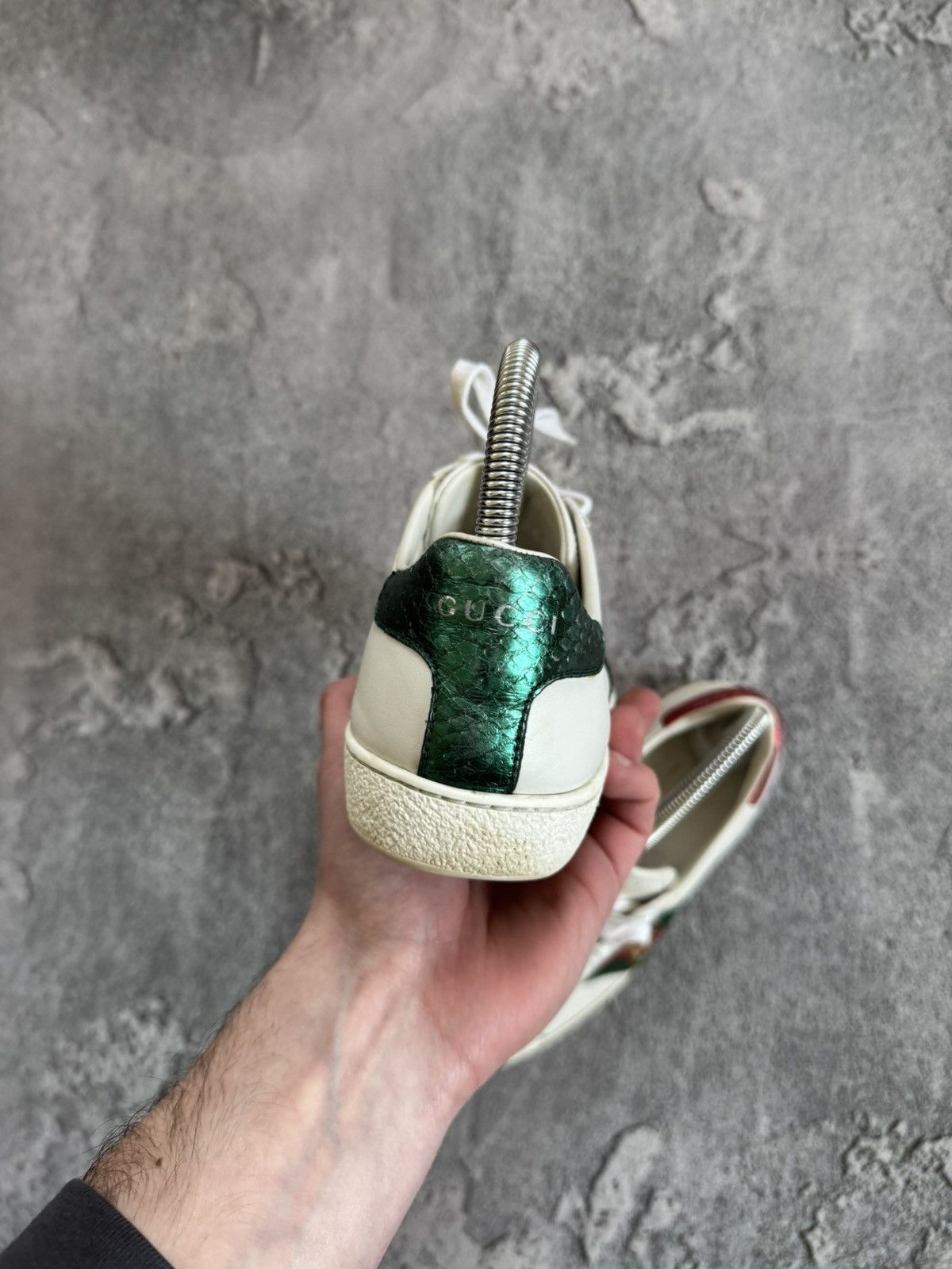 Designer × Gucci Gucci 36size white ACE leather low top sneakers shoes 431942 Size US 6 / IT 36 - 10 Thumbnail