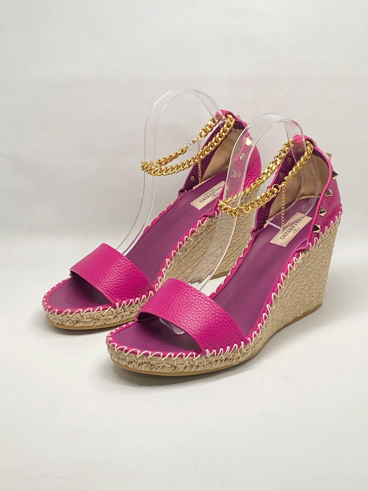 Valentino Valentino Garavani Rockstud Grainy Calfskin Wedges size 42 Size US 12 / IT 42 - 3 Thumbnail