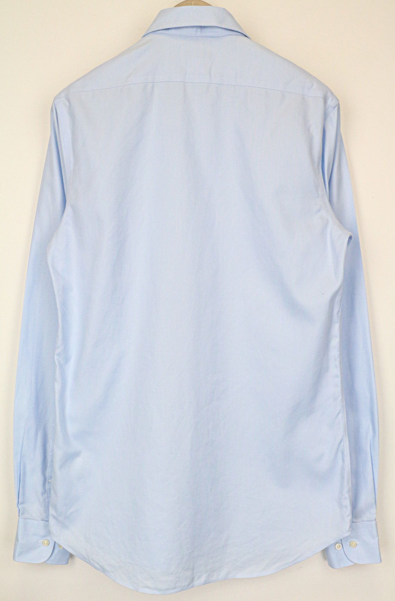 Suitsupply TRAVELLER 40-7/15 3/4L Extra Slim Blue Cotton Shirt 79355 Size 40R - 2 Thumbnail